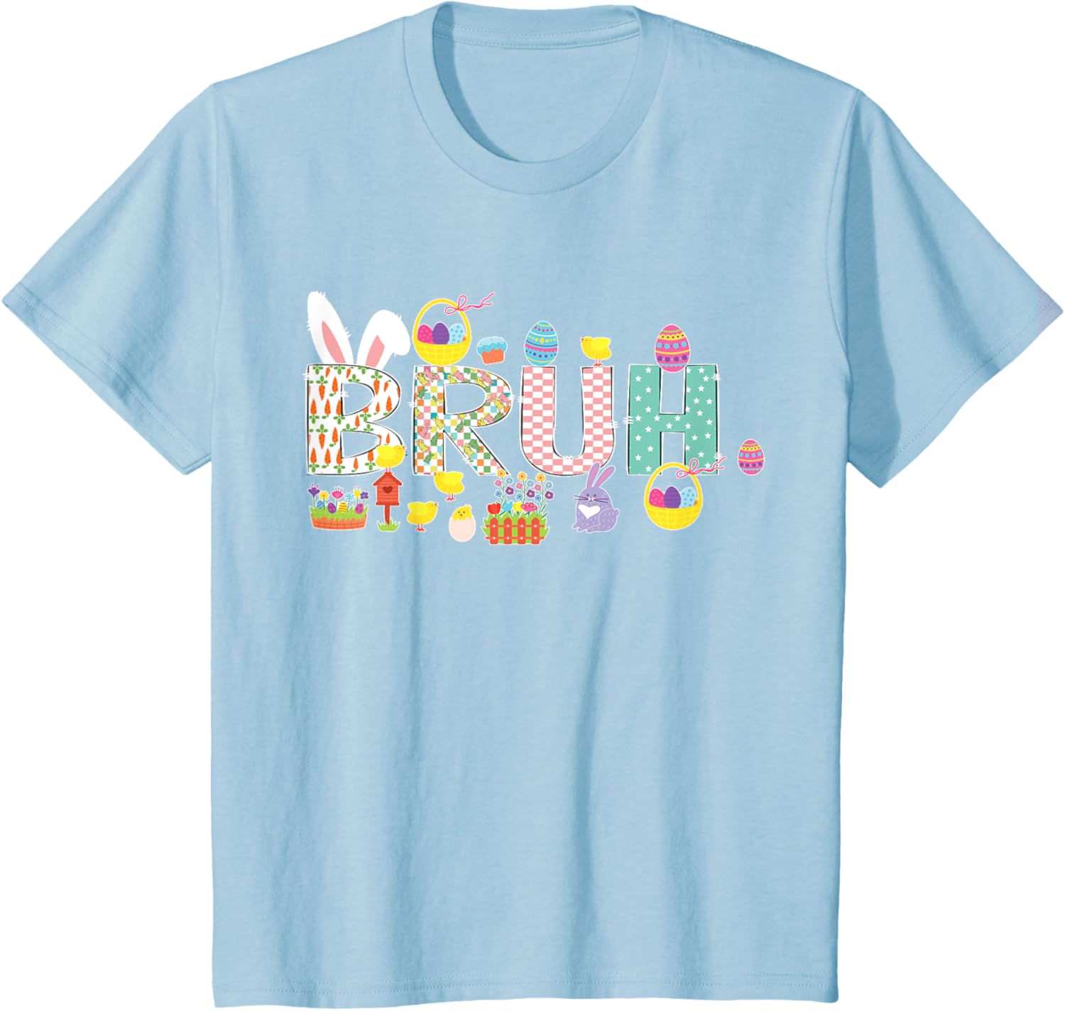 Bruh Meme Easter Day Funny Bunny Eggs Teens Boys Kids Men T-Shirt