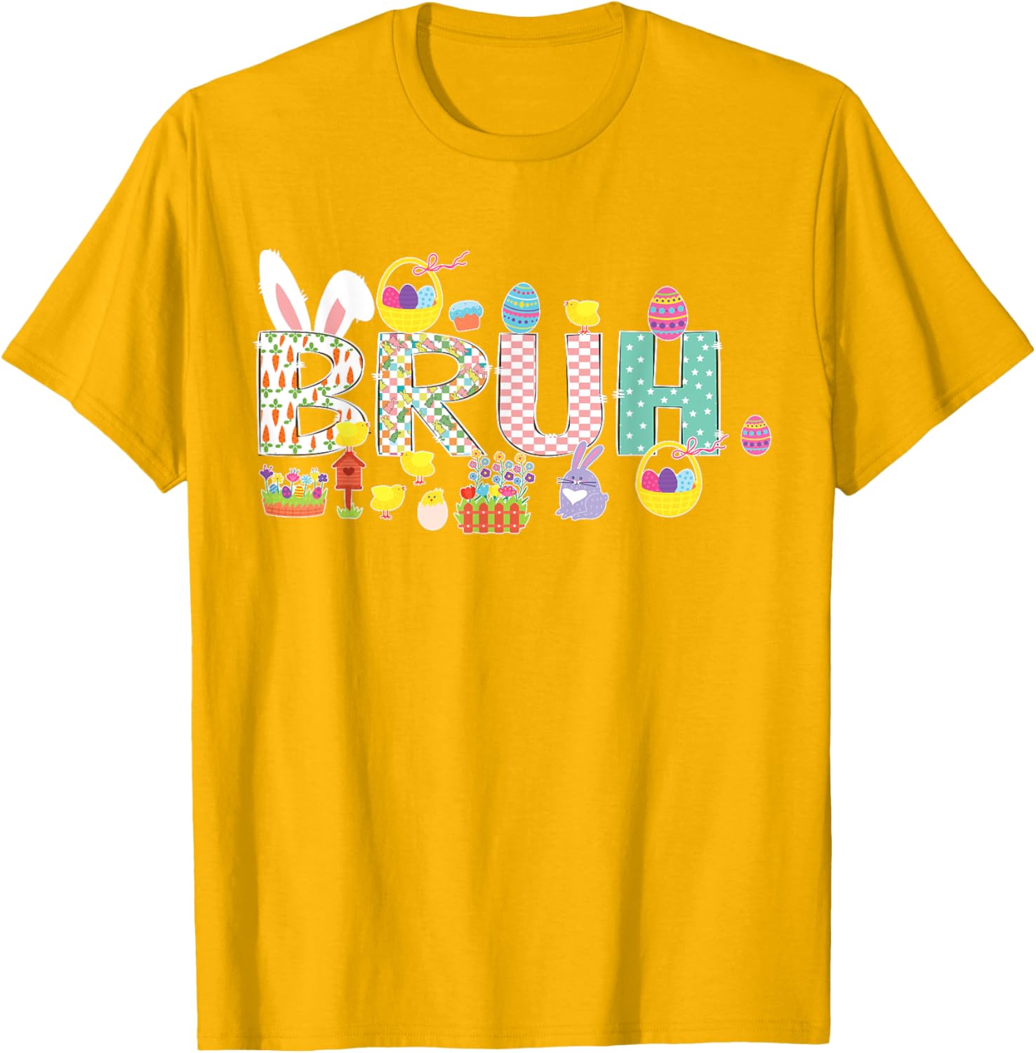 Bruh Meme Easter Day Funny Bunny Eggs Teens Boys Kids Men T-Shirt