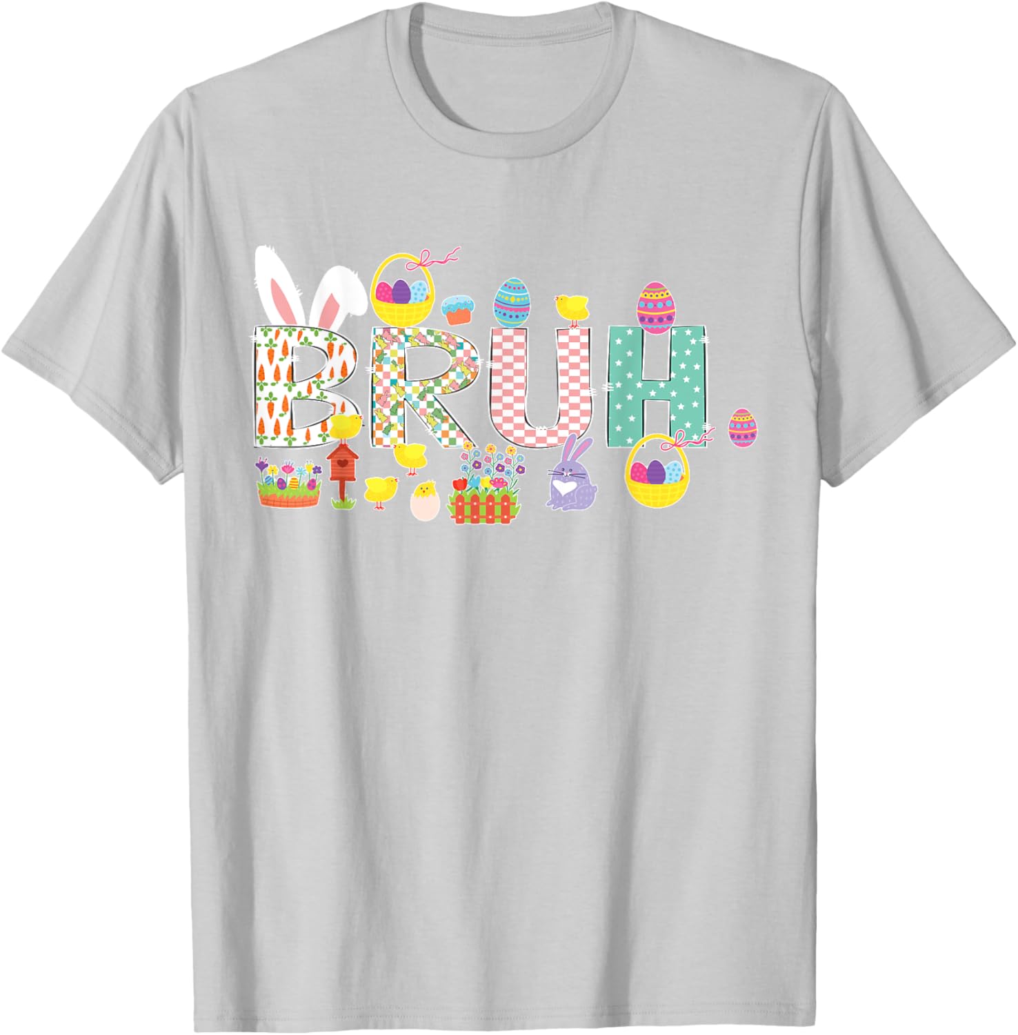 Bruh Meme Easter Day Funny Bunny Eggs Teens Boys Kids Men T-Shirt