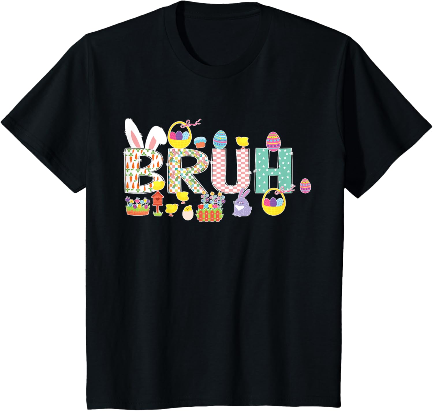 Bruh Meme Easter Day Funny Bunny Eggs Teens Boys Kids Men T-Shirt