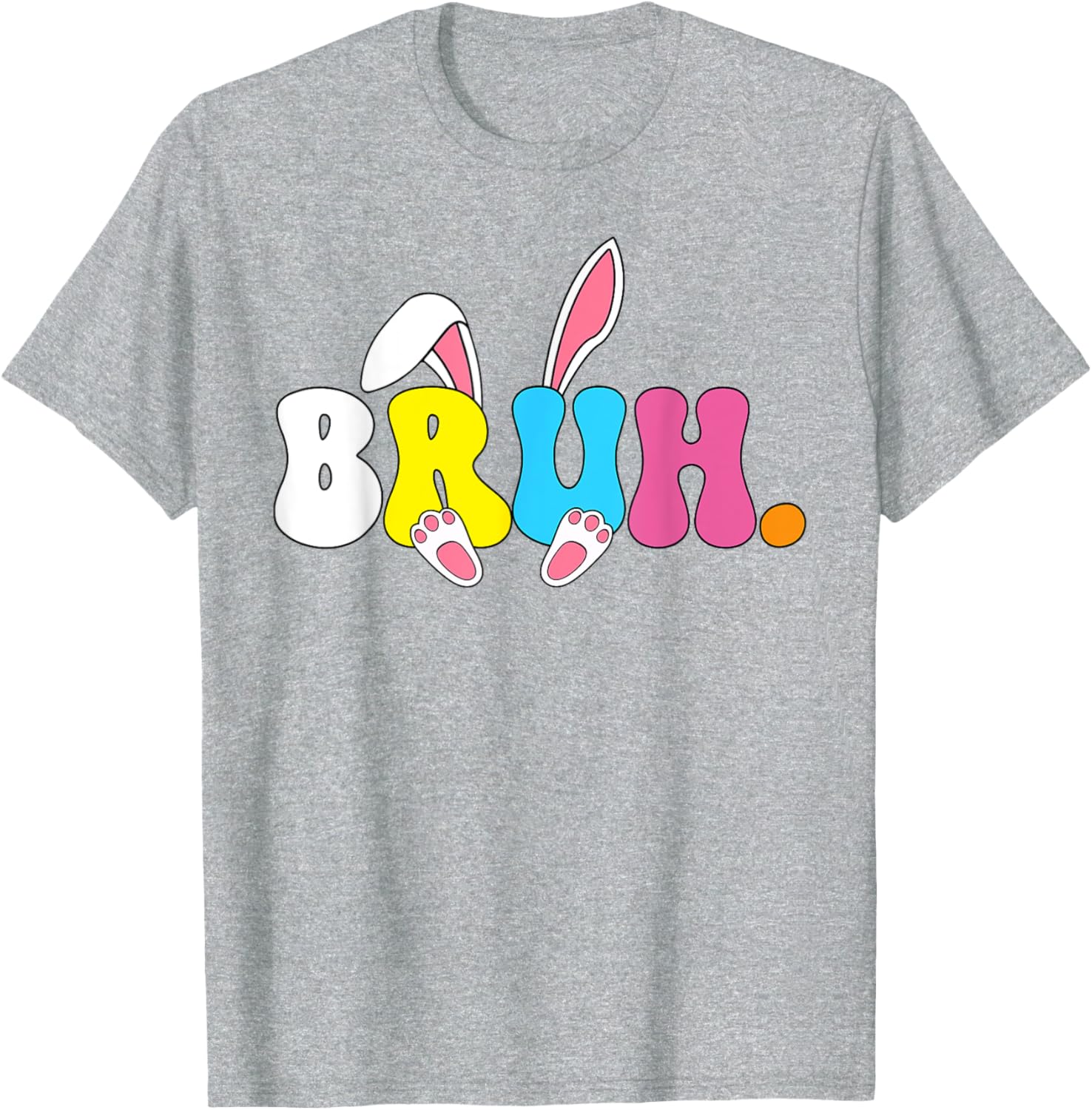 Bruh Meme Easter Day Funny Bunny Rabbit Eggs Teens Boys Kids T-Shirt