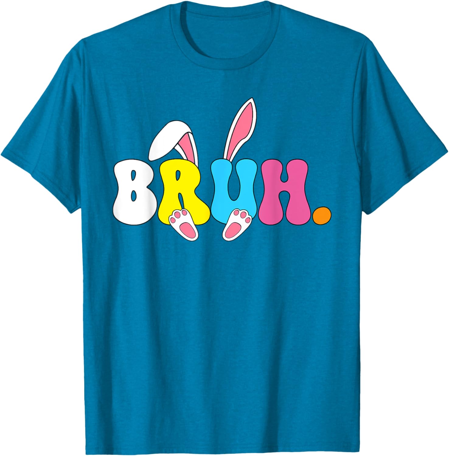 Bruh Meme Easter Day Funny Bunny Rabbit Eggs Teens Boys Kids T-Shirt