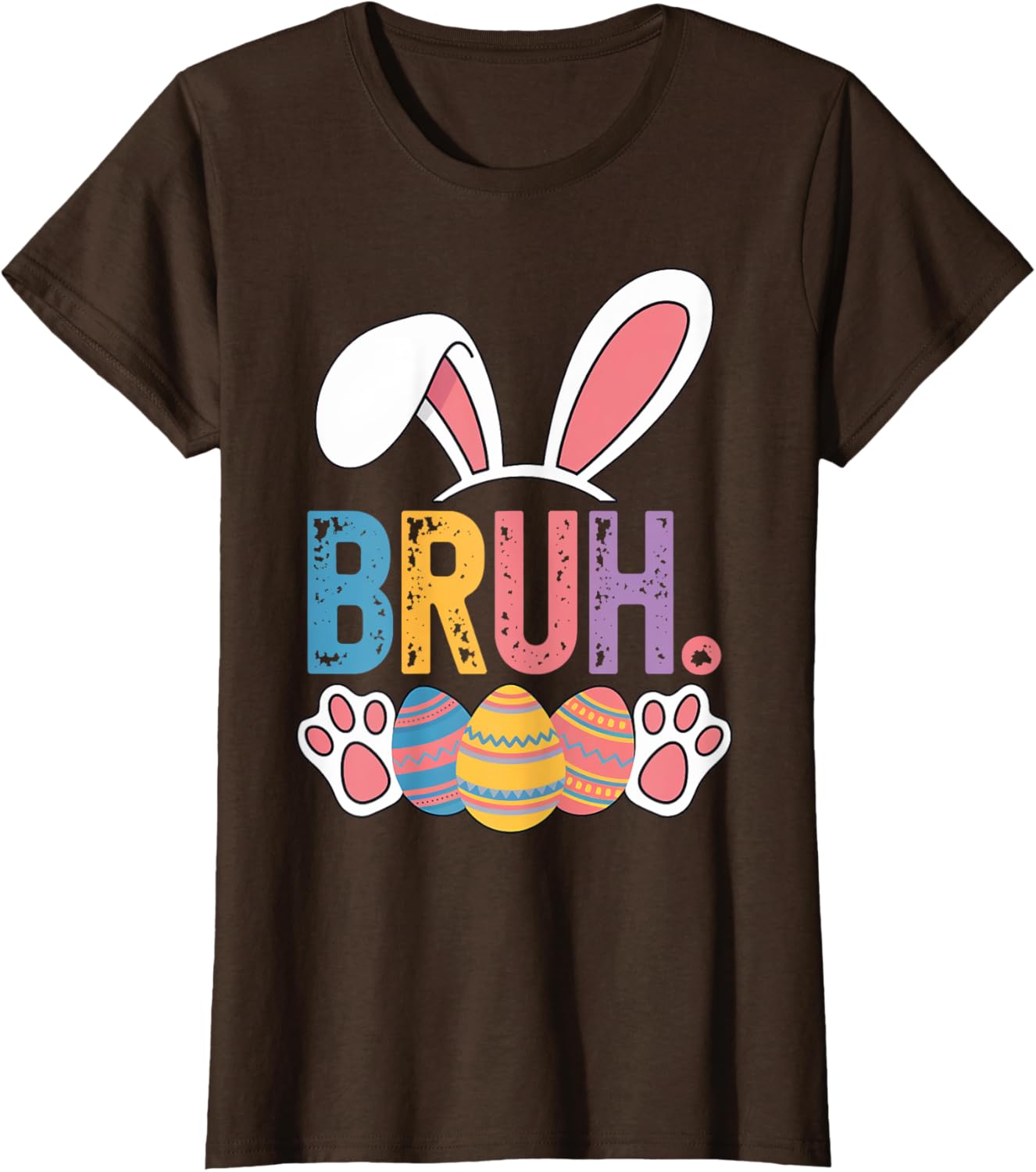 Bruh Meme Easter Day Shirt Bunny Rabbit Eggs Teens Boys Kids T-Shirt