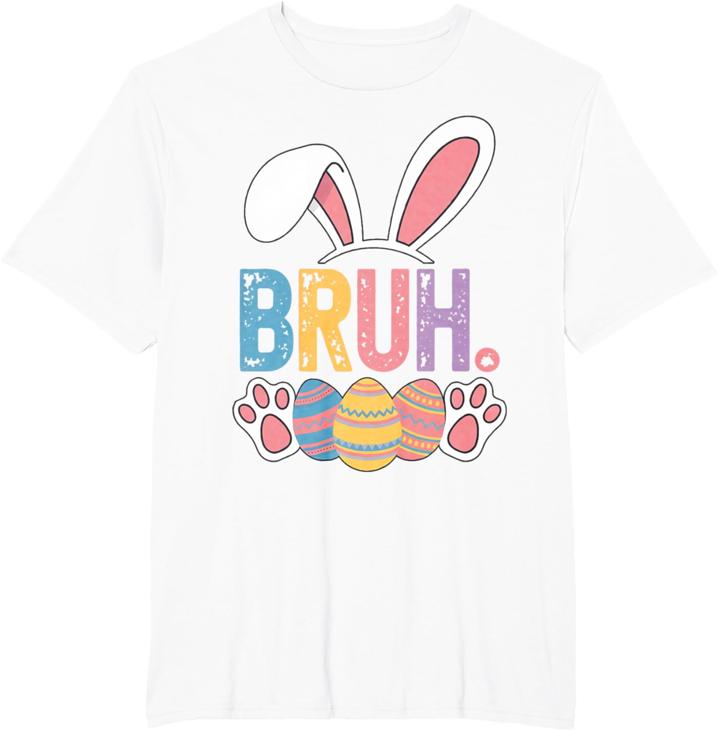 Bruh Meme Easter Day Shirt Bunny Rabbit Eggs Teens Boys Kids T-Shirt