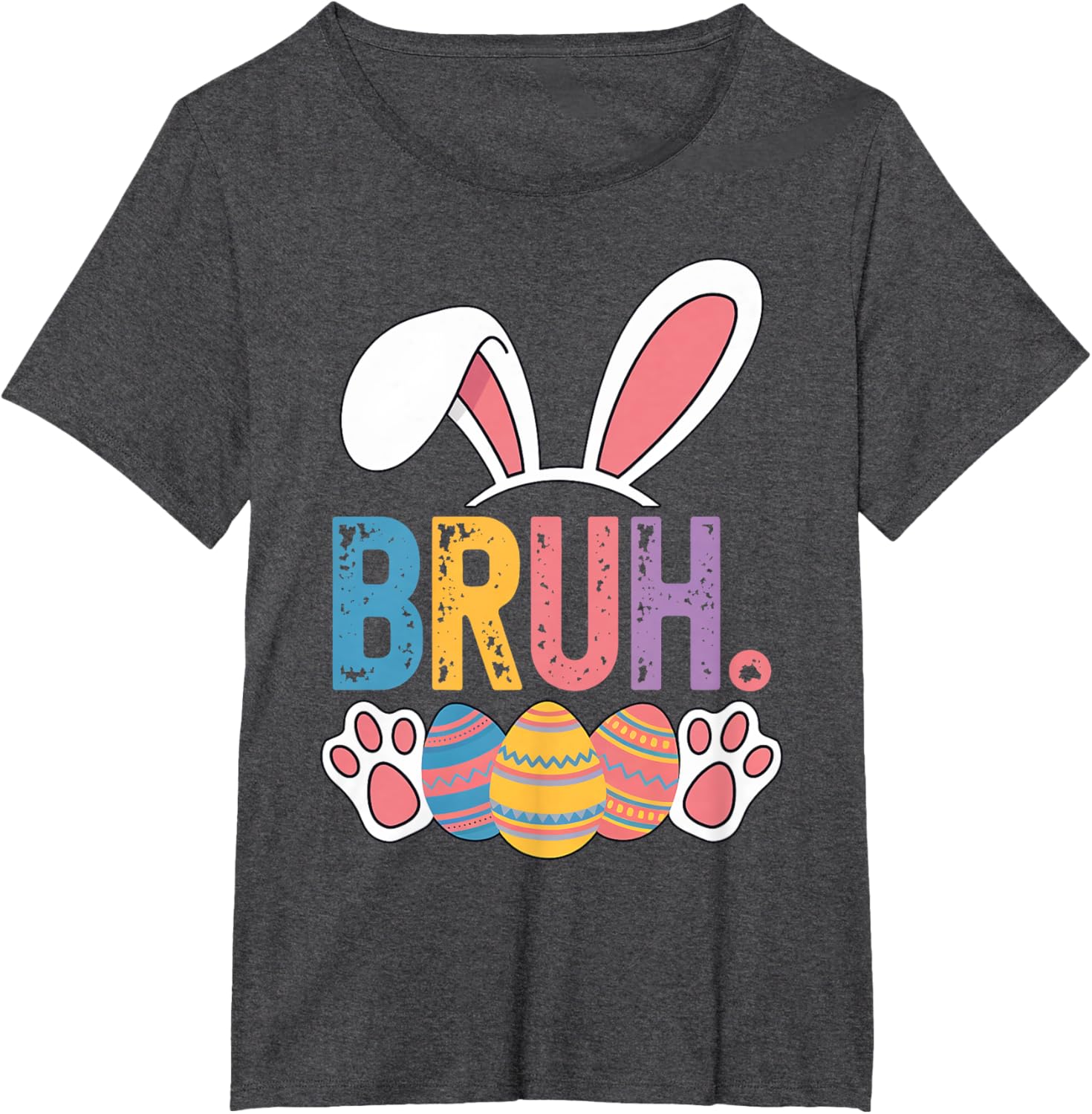 Bruh Meme Easter Day Shirt Bunny Rabbit Eggs Teens Boys Kids T-Shirt