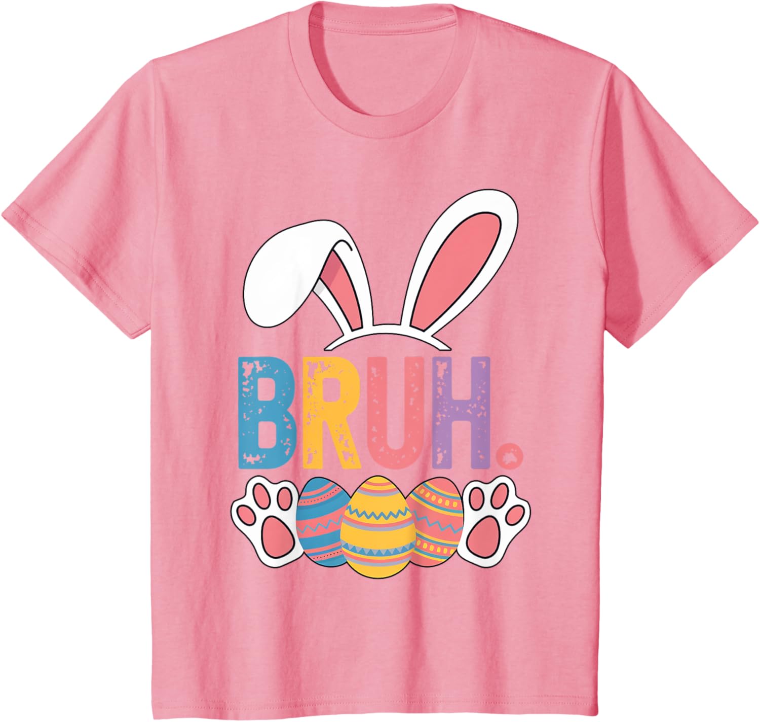 Bruh Meme Easter Day Shirt Bunny Rabbit Eggs Teens Boys Kids T-Shirt