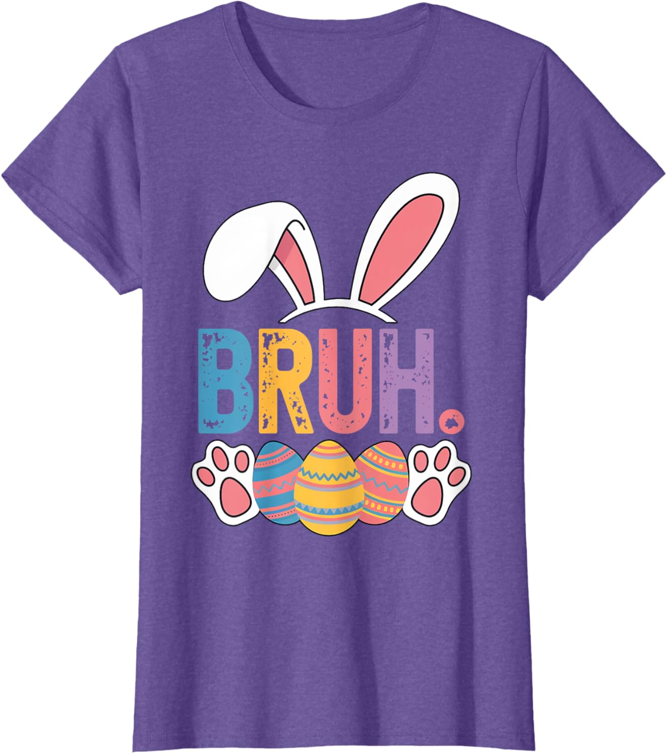 Bruh Meme Easter Day Shirt Bunny Rabbit Eggs Teens Boys Kids T-Shirt