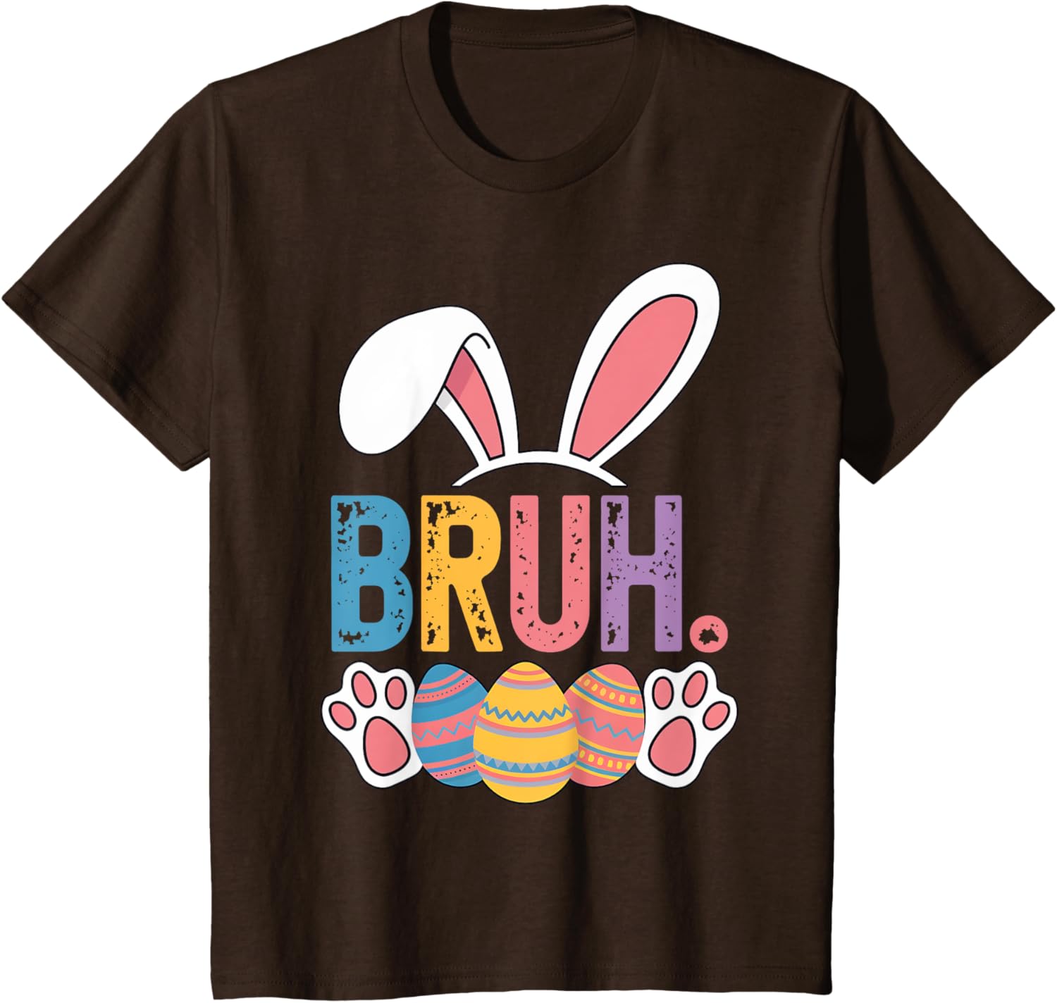 Bruh Meme Easter Day Shirt Bunny Rabbit Eggs Teens Boys Kids T-Shirt