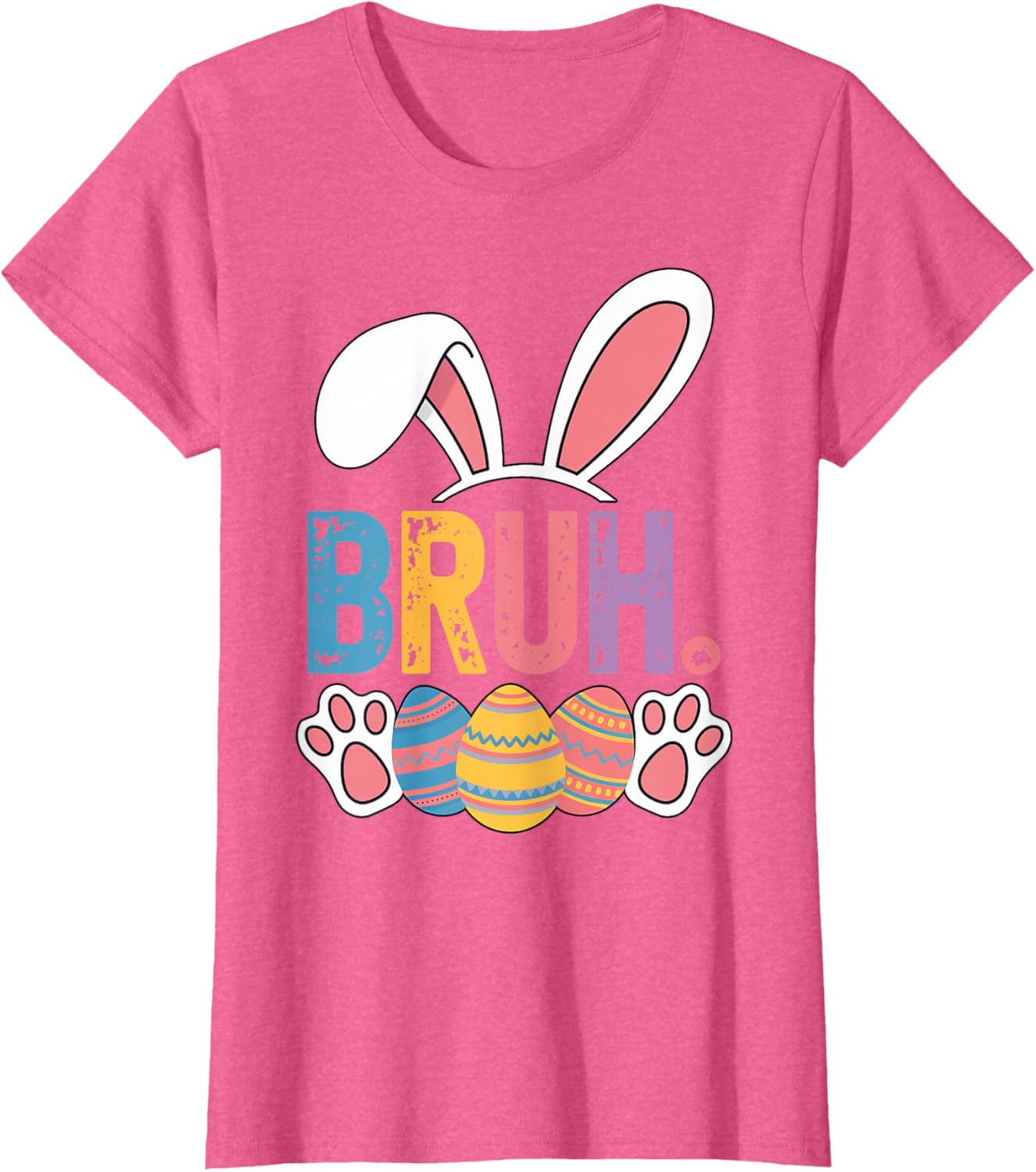 Bruh Meme Easter Day Shirt Bunny Rabbit Eggs Teens Boys Kids T-Shirt