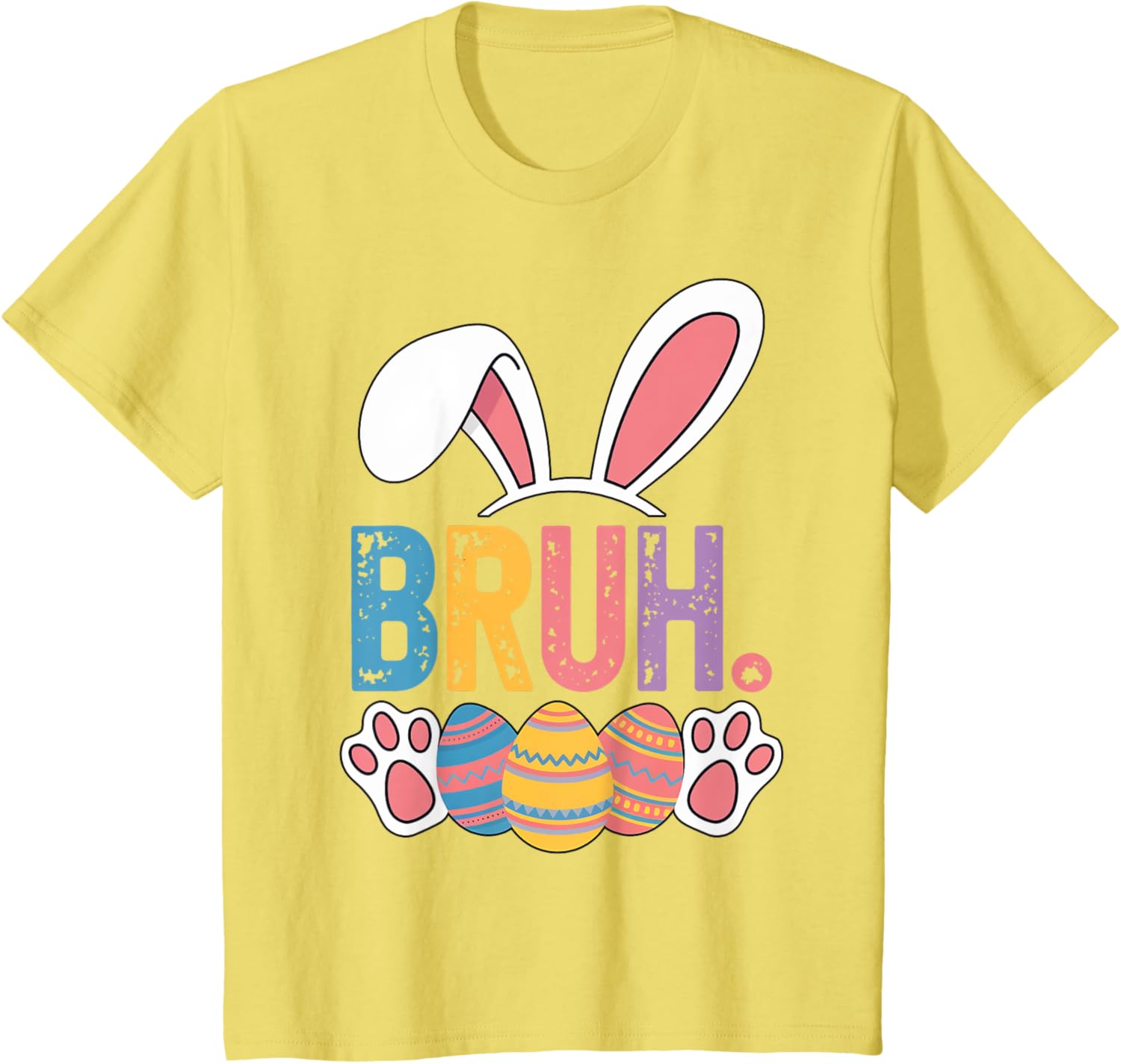 Bruh Meme Easter Day Shirt Bunny Rabbit Eggs Teens Boys Kids T-Shirt