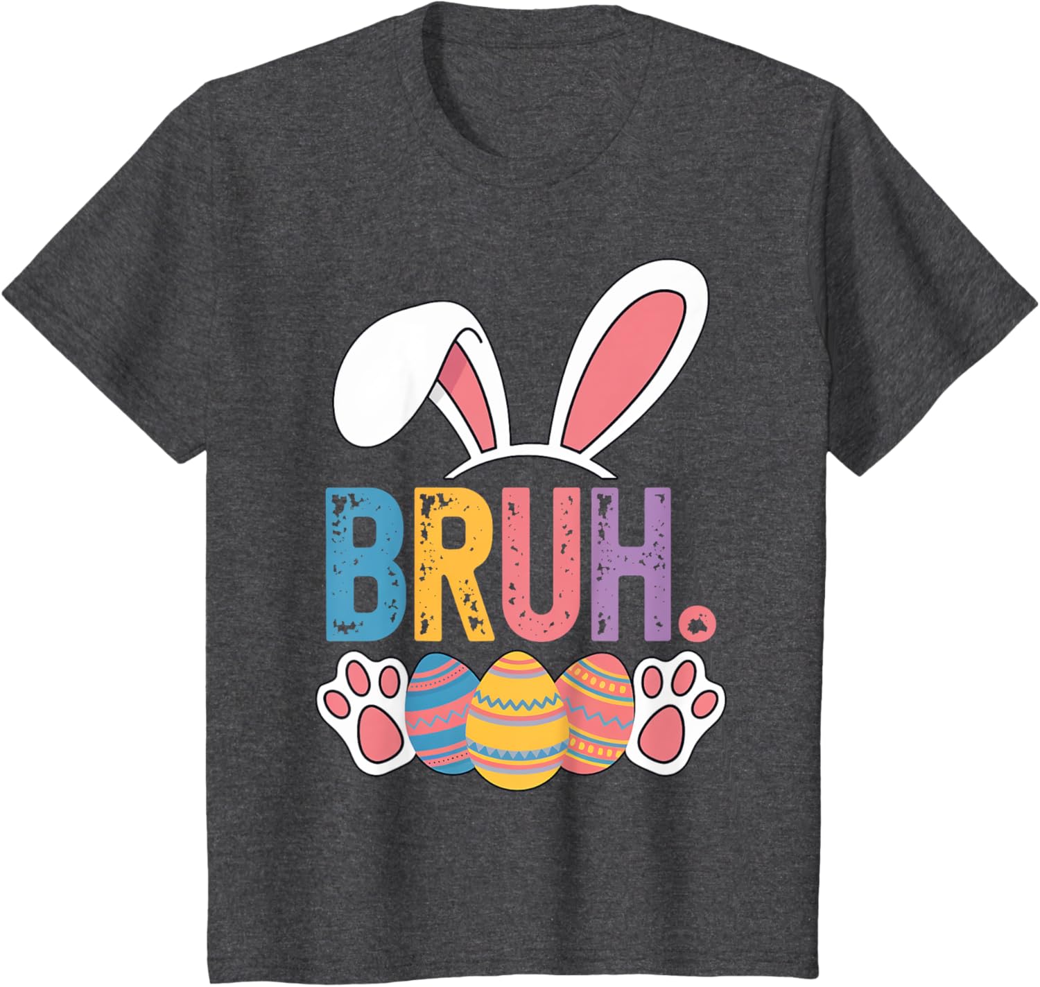 Bruh Meme Easter Day Shirt Bunny Rabbit Eggs Teens Boys Kids T-Shirt