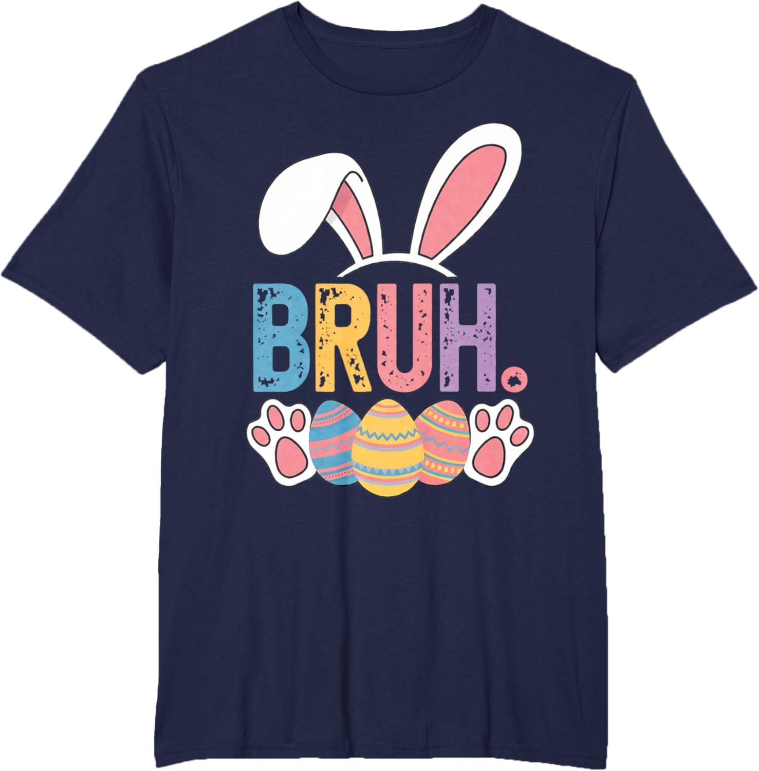 Bruh Meme Easter Day Shirt Bunny Rabbit Eggs Teens Boys Kids T-Shirt