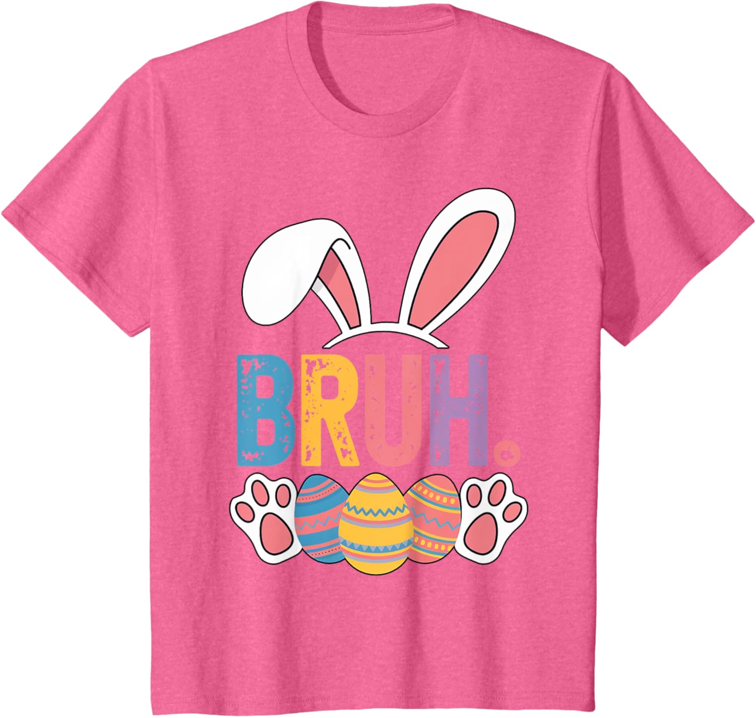 Bruh Meme Easter Day Shirt Bunny Rabbit Eggs Teens Boys Kids T-Shirt