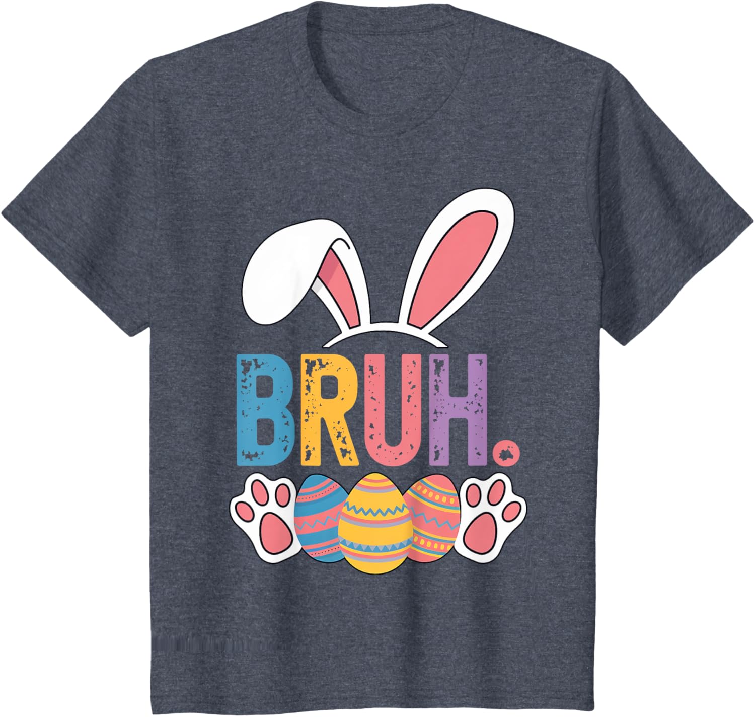 Bruh Meme Easter Day Shirt Bunny Rabbit Eggs Teens Boys Kids T-Shirt