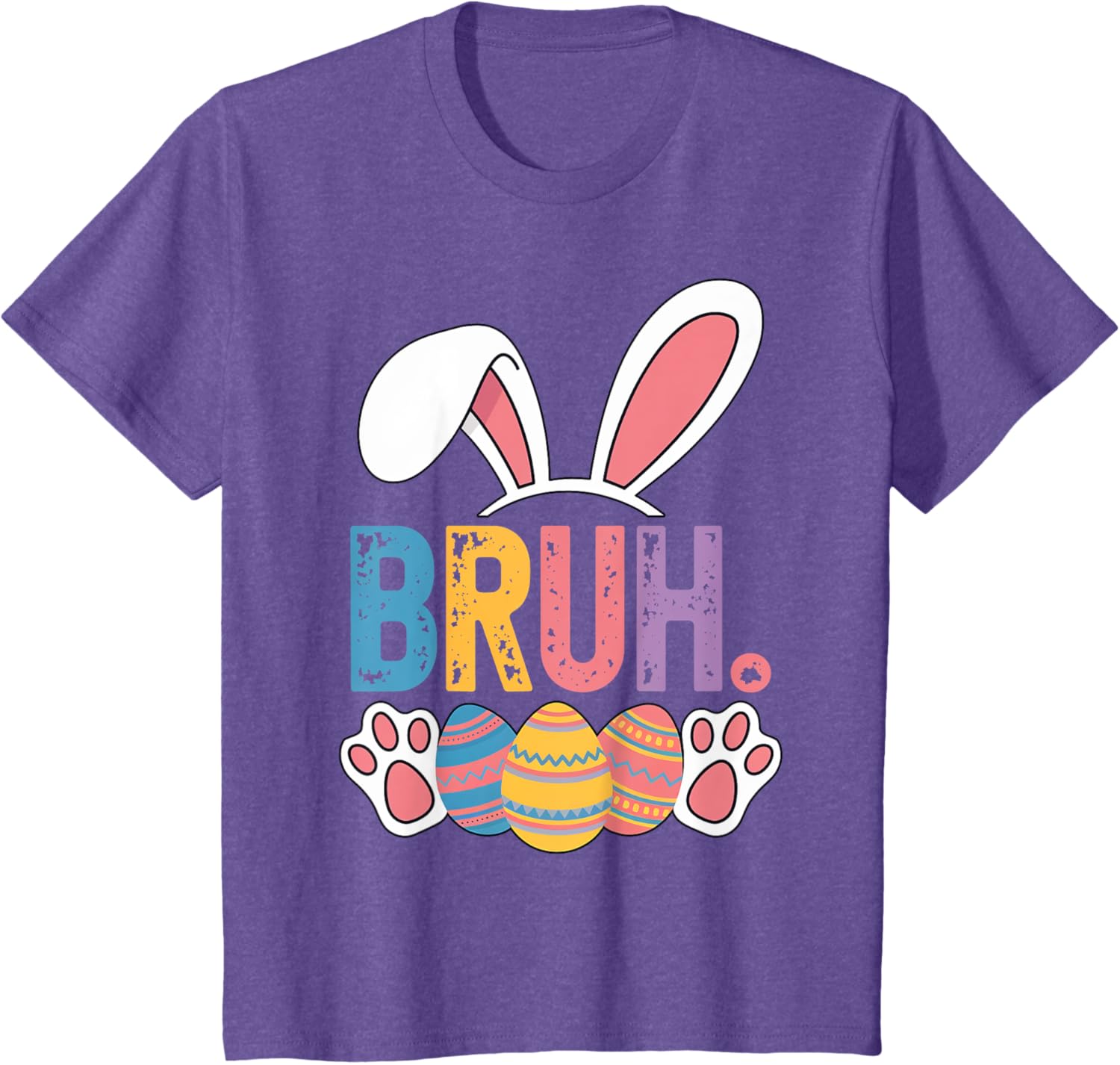 Bruh Meme Easter Day Shirt Bunny Rabbit Eggs Teens Boys Kids T-Shirt