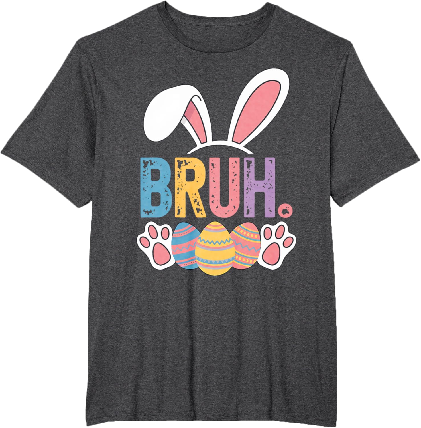 Bruh Meme Easter Day Shirt Bunny Rabbit Eggs Teens Boys Kids T-Shirt