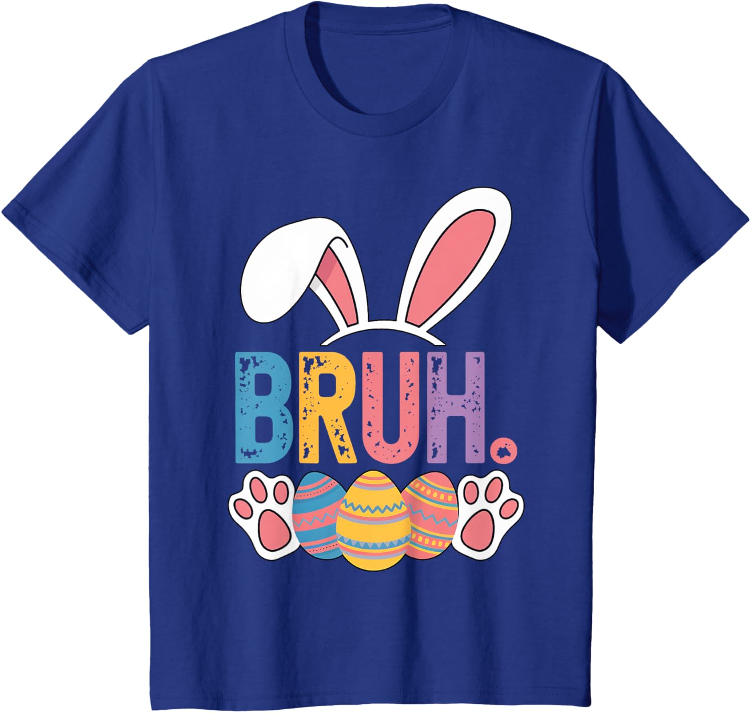 Bruh Meme Easter Day Shirt Bunny Rabbit Eggs Teens Boys Kids T-Shirt