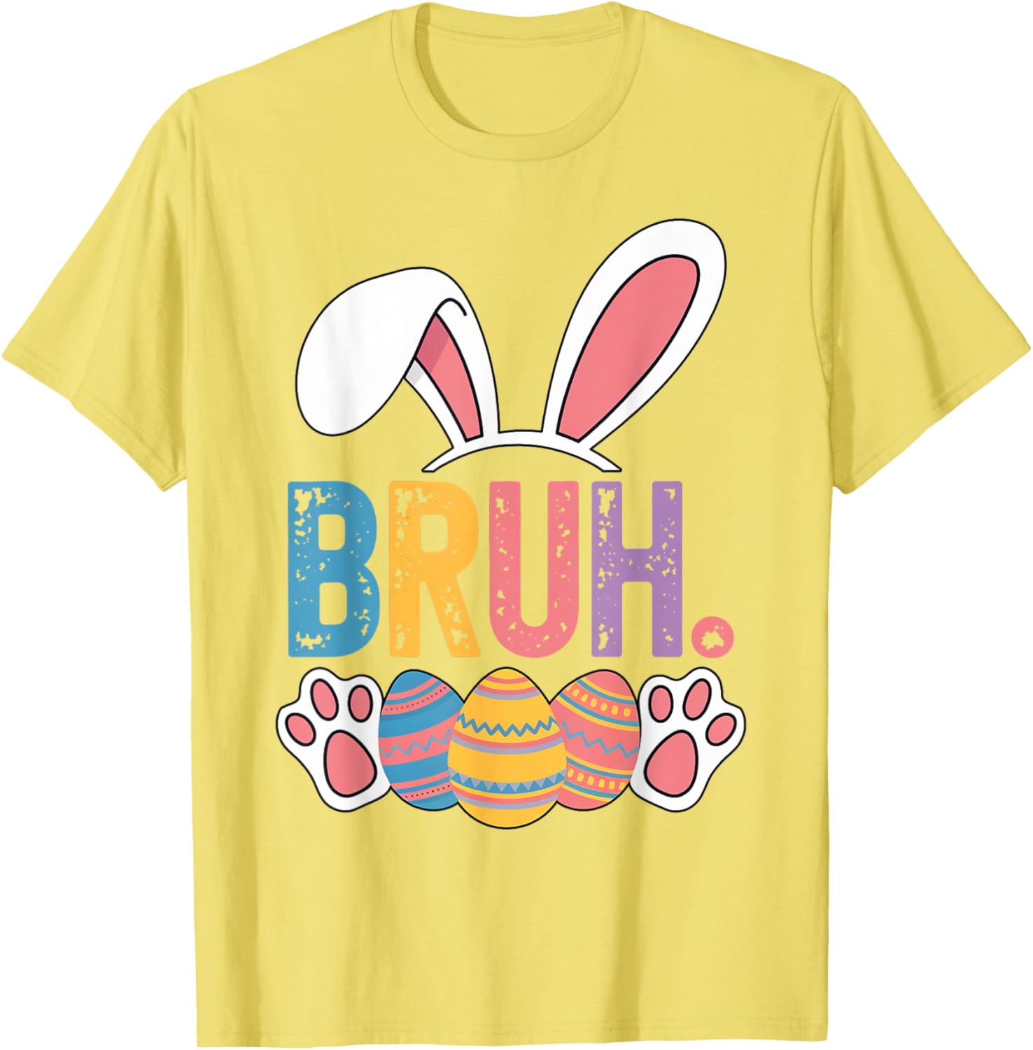 Bruh Meme Easter Day Shirt Bunny Rabbit Eggs Teens Boys Kids T-Shirt