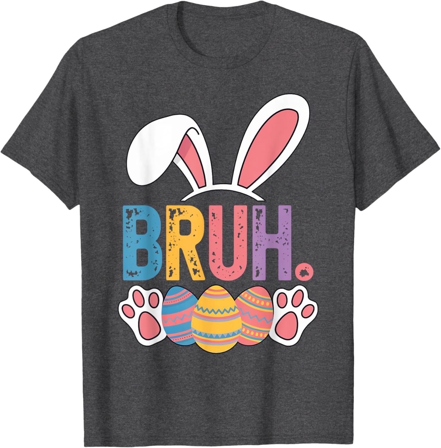 Bruh Meme Easter Day Shirt Bunny Rabbit Eggs Teens Boys Kids T-Shirt