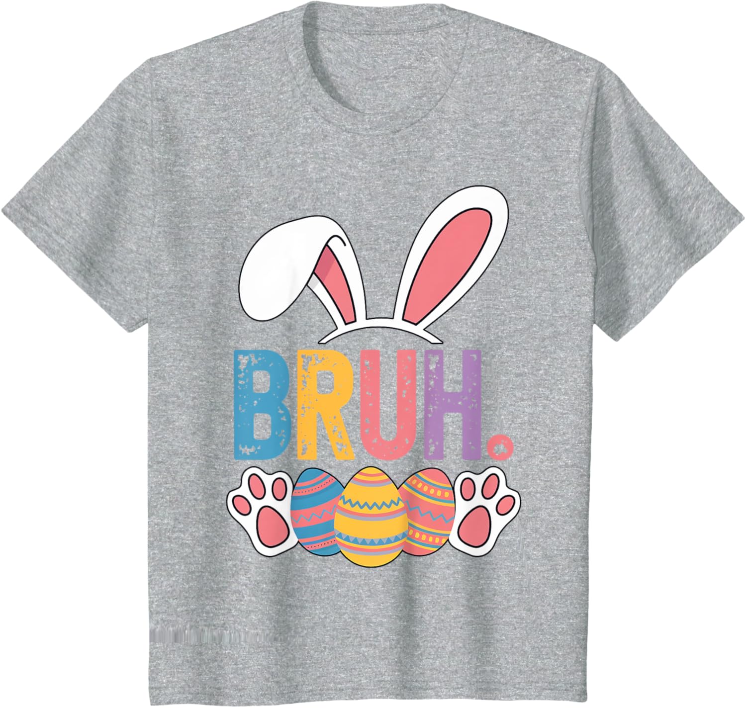 Bruh Meme Easter Day Shirt Bunny Rabbit Eggs Teens Boys Kids T-Shirt