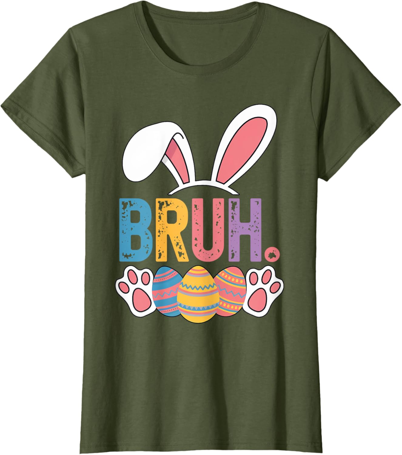 Bruh Meme Easter Day Shirt Bunny Rabbit Eggs Teens Boys Kids T-Shirt