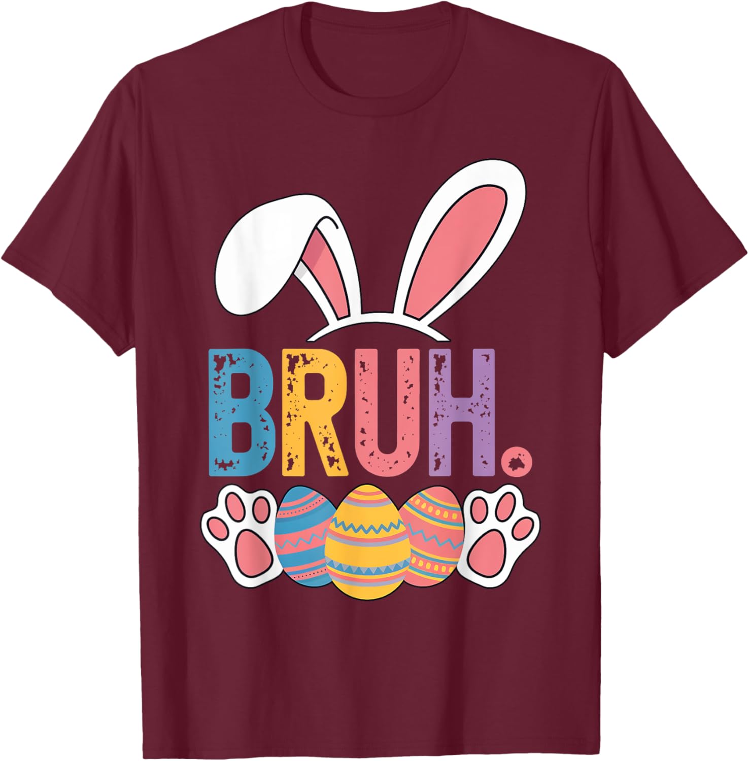 Bruh Meme Easter Day Shirt Bunny Rabbit Eggs Teens Boys Kids T-Shirt