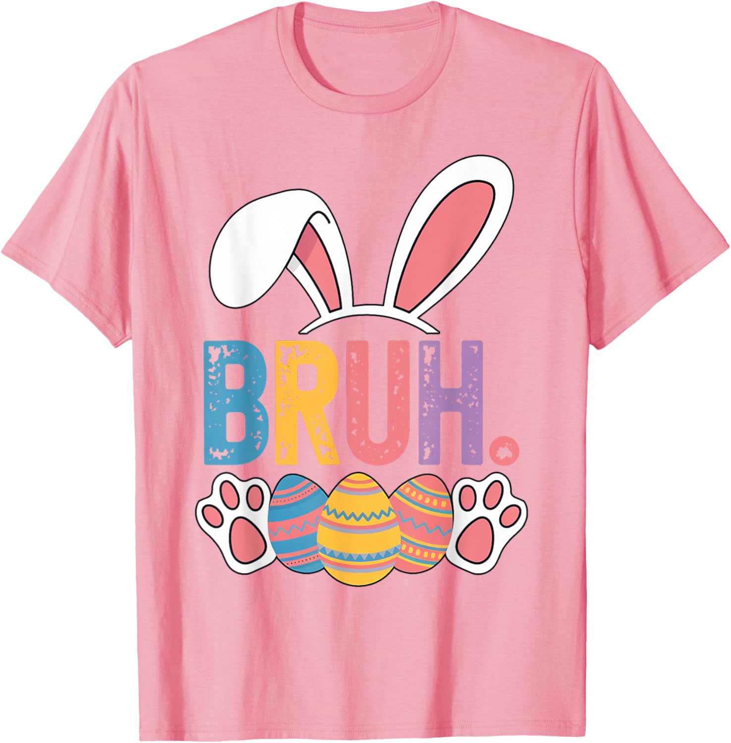 Bruh Meme Easter Day Shirt Bunny Rabbit Eggs Teens Boys Kids T-Shirt