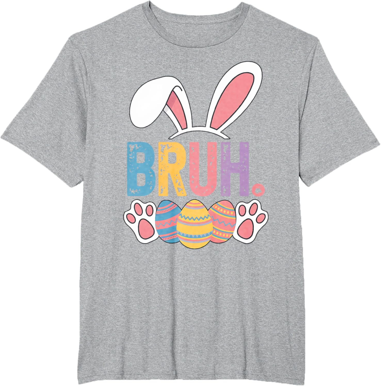 Bruh Meme Easter Day Shirt Bunny Rabbit Eggs Teens Boys Kids T-Shirt