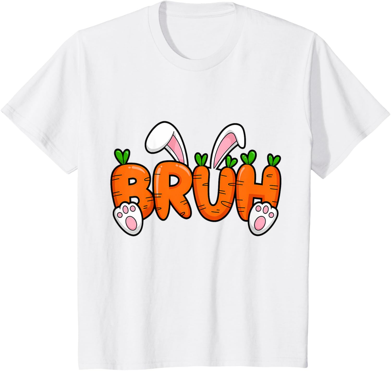 Bruh Meme Teens Boys Kids Bunny Rabbit Carrot Easter Day T-Shirt