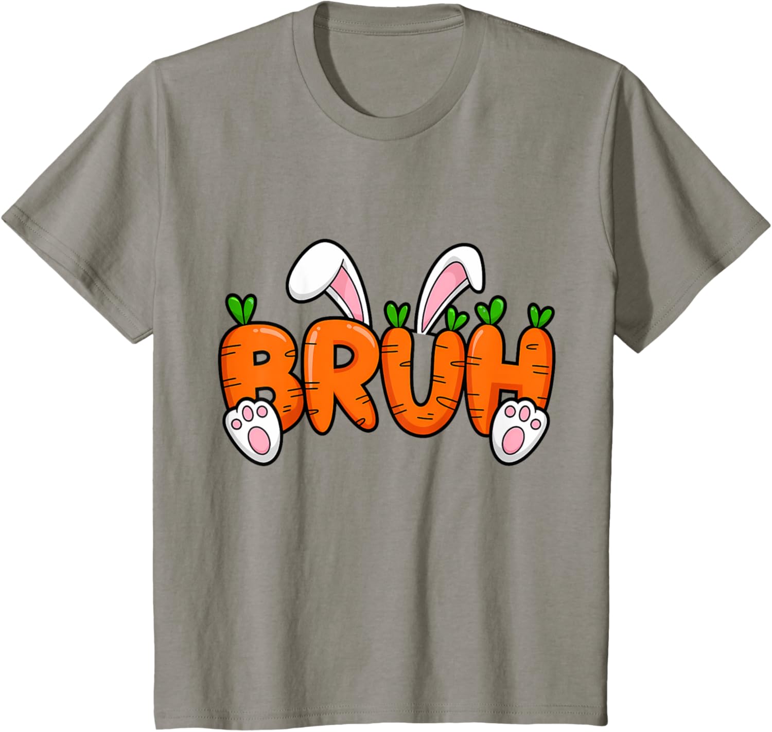 Bruh Meme Teens Boys Kids Bunny Rabbit Carrot Easter Day T-Shirt