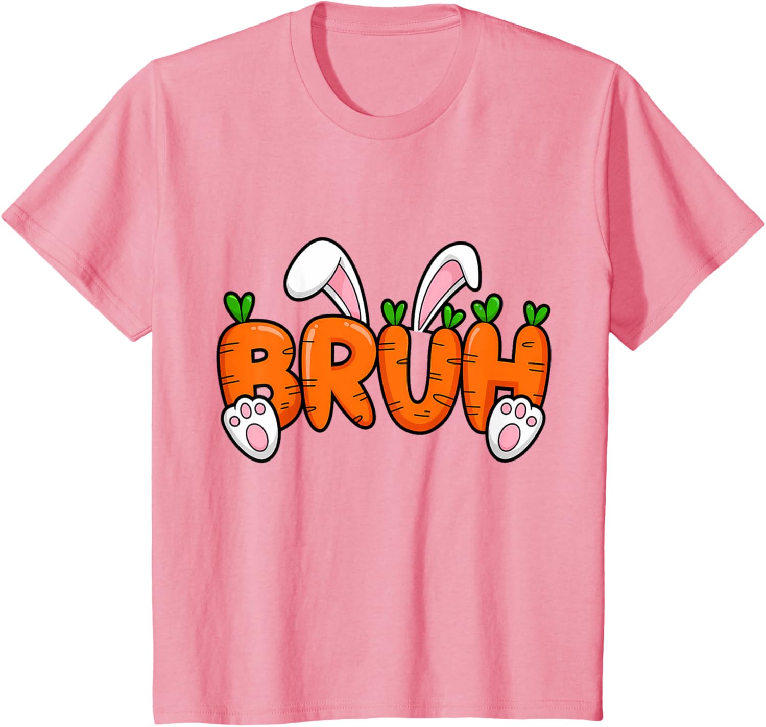 Bruh Meme Teens Boys Kids Bunny Rabbit Carrot Easter Day T-Shirt