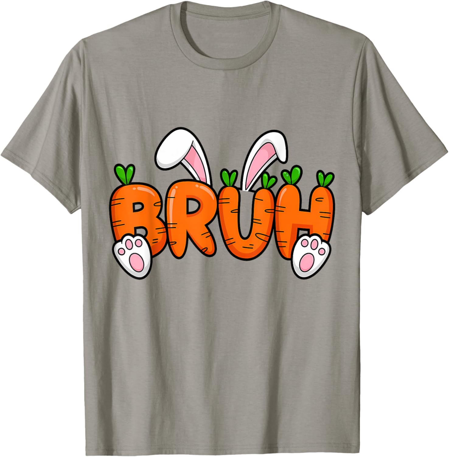 Bruh Meme Teens Boys Kids Bunny Rabbit Carrot Easter Day T-Shirt