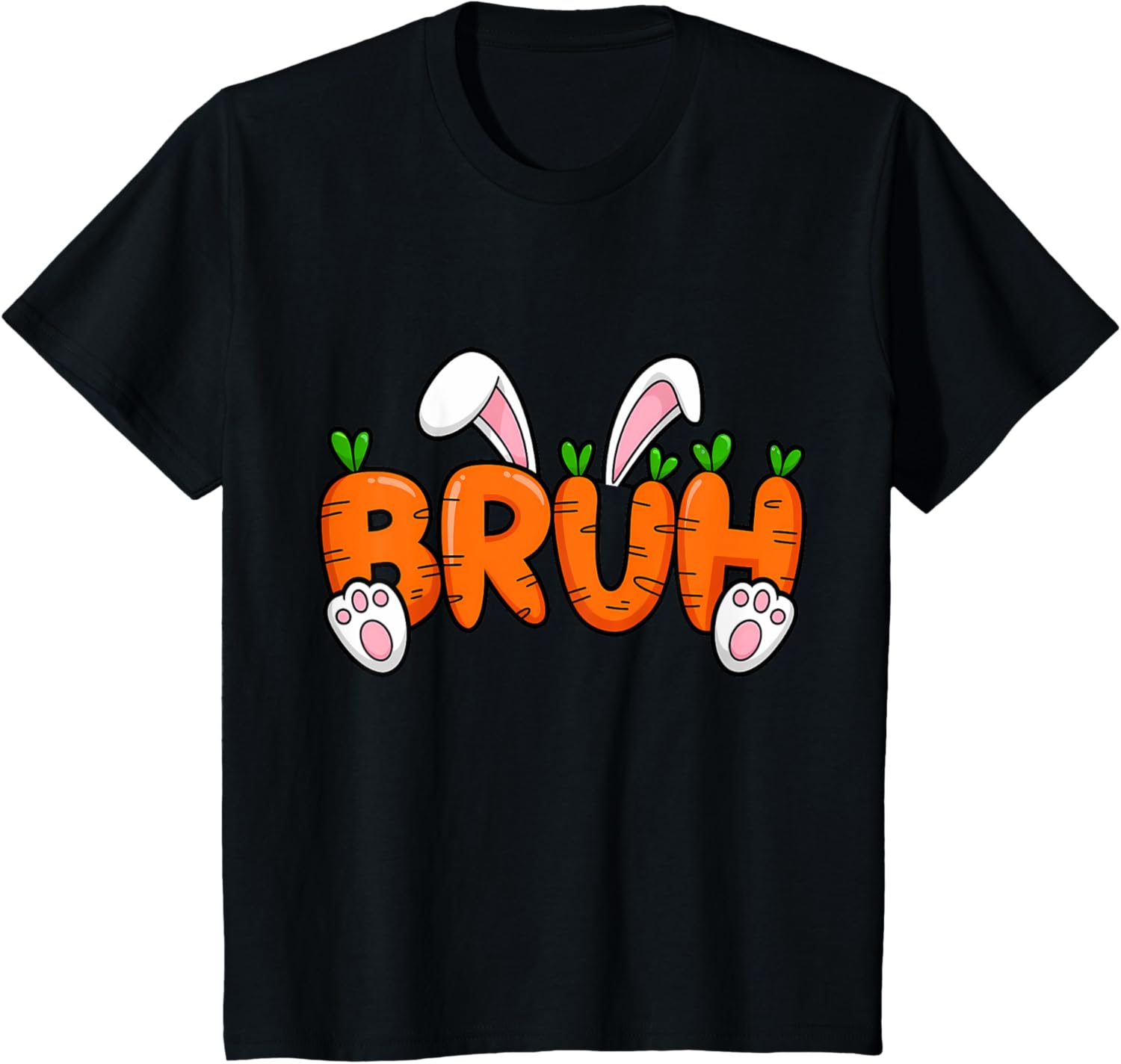 Bruh Meme Teens Boys Kids Bunny Rabbit Carrot Easter Day T-Shirt