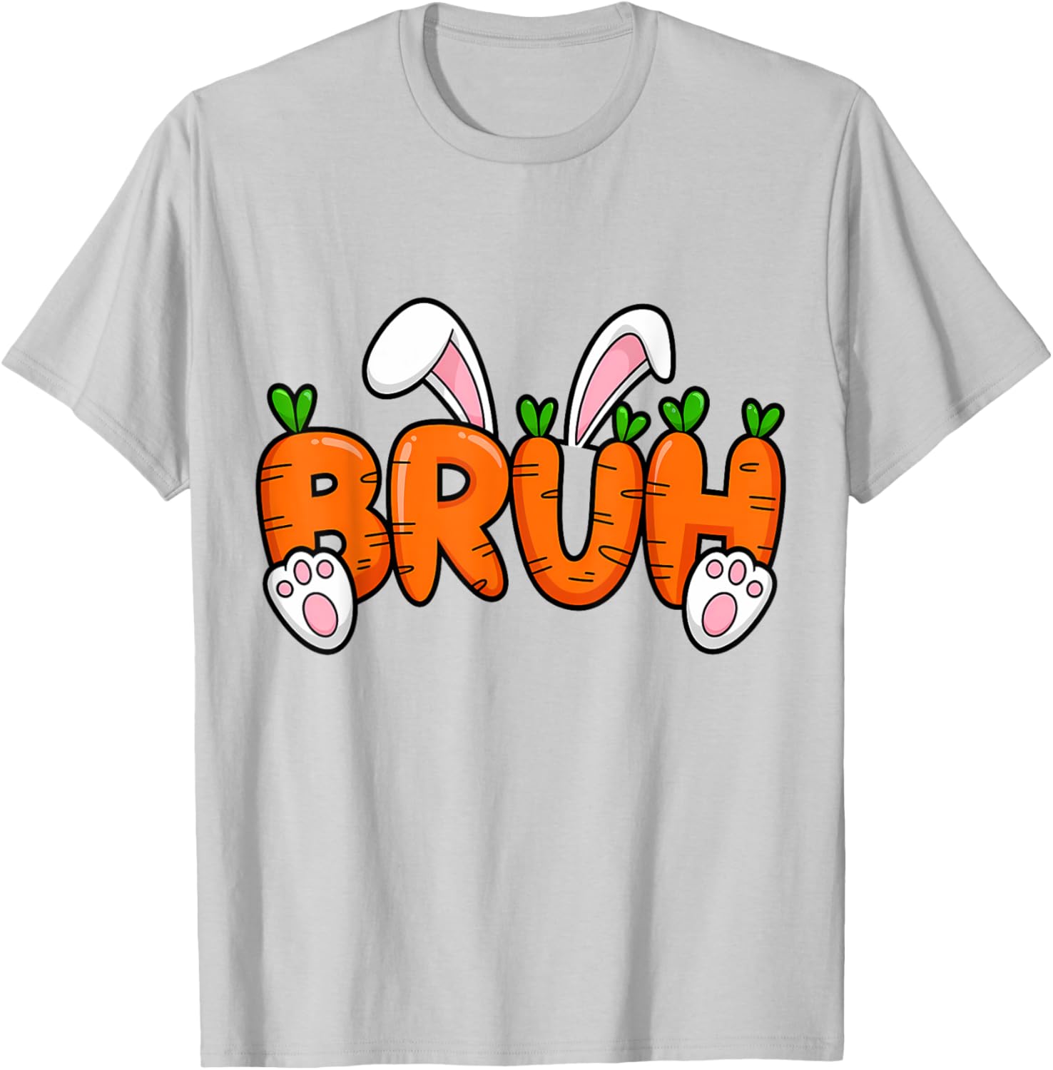 Bruh Meme Teens Boys Kids Bunny Rabbit Carrot Easter Day T-Shirt