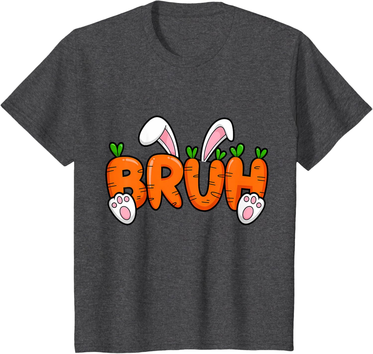 Bruh Meme Teens Boys Kids Bunny Rabbit Carrot Easter Day T-Shirt