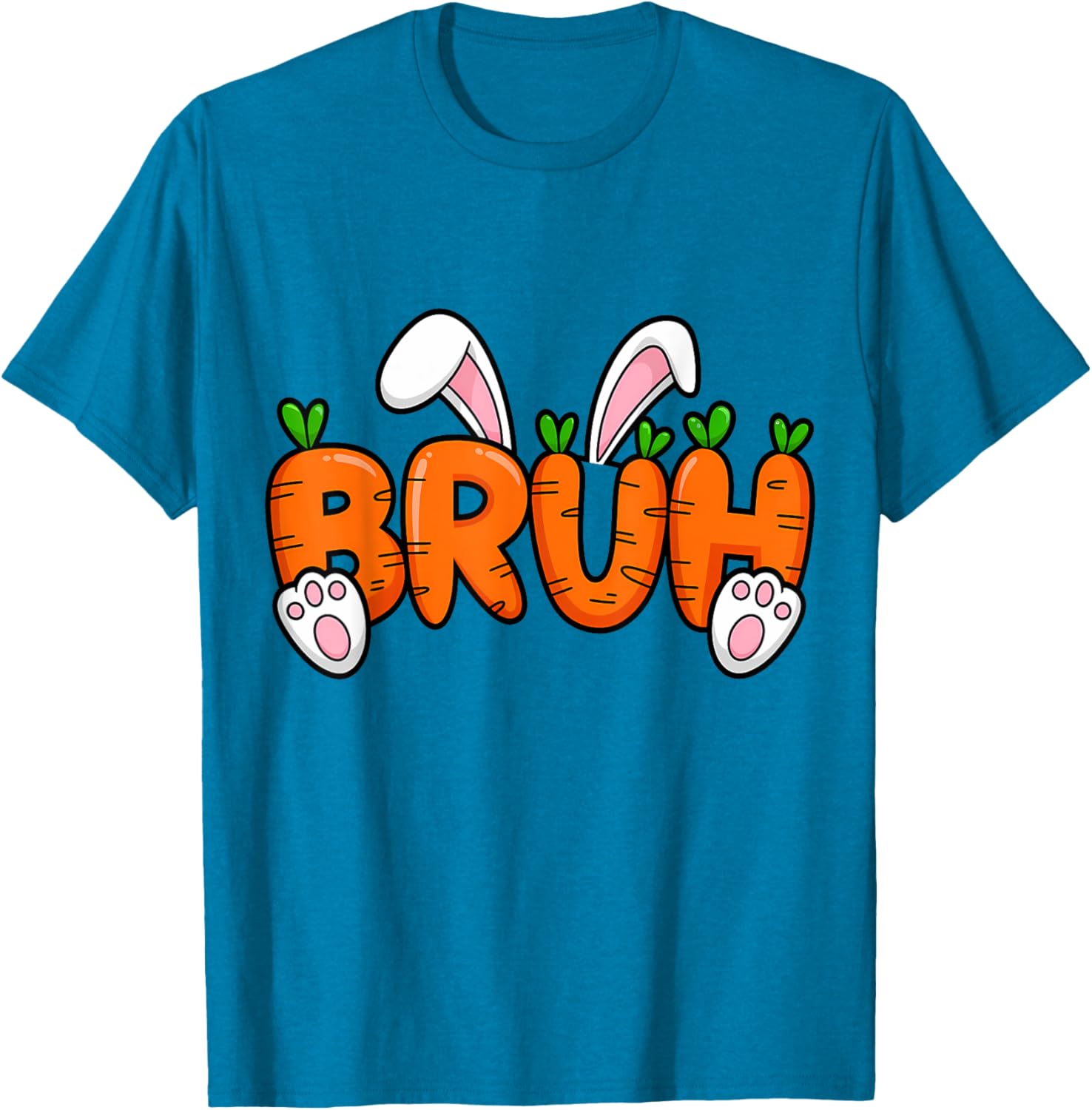 Bruh Meme Teens Boys Kids Bunny Rabbit Carrot Easter Day T-Shirt