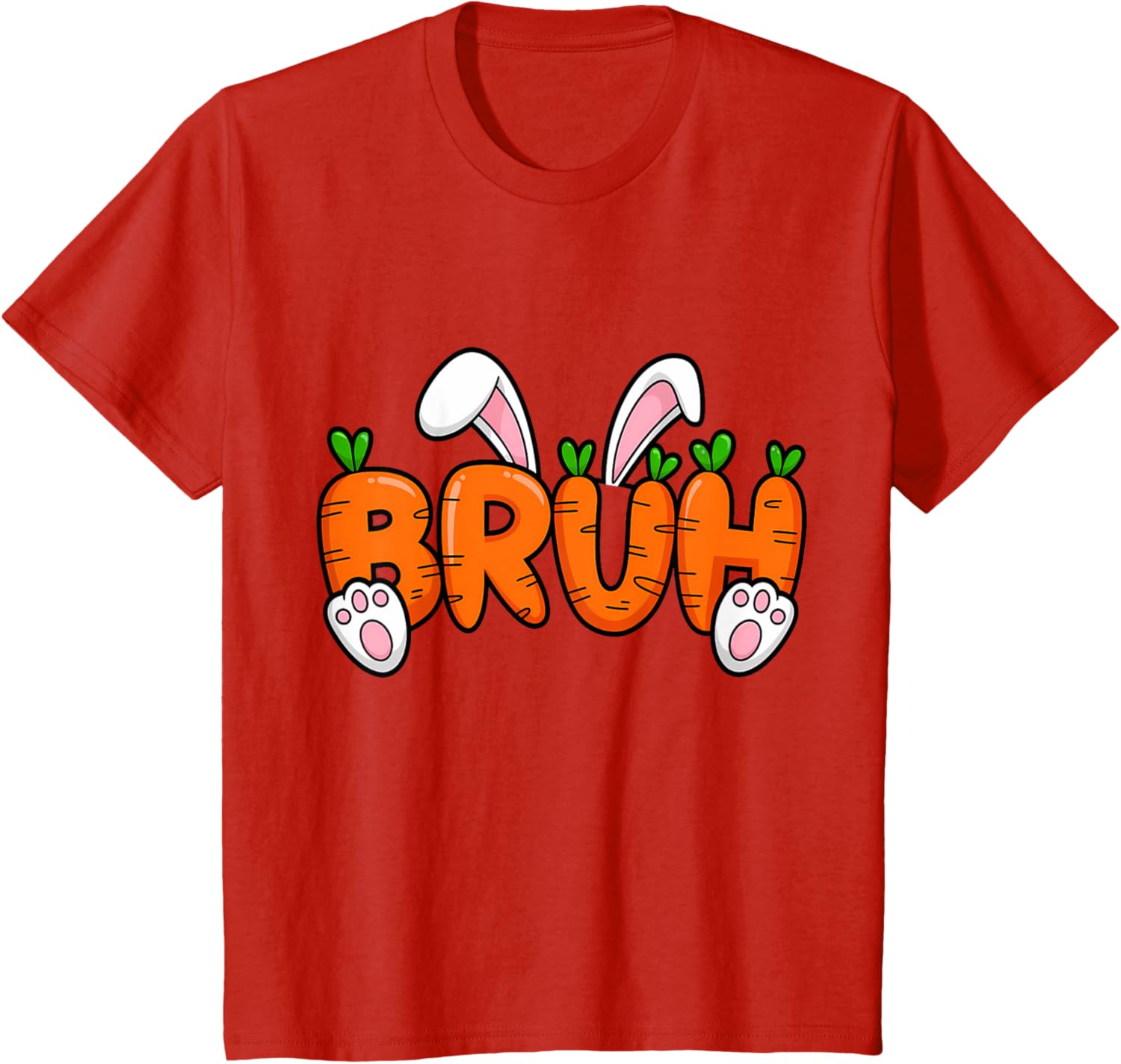 Bruh Meme Teens Boys Kids Bunny Rabbit Carrot Easter Day T-Shirt