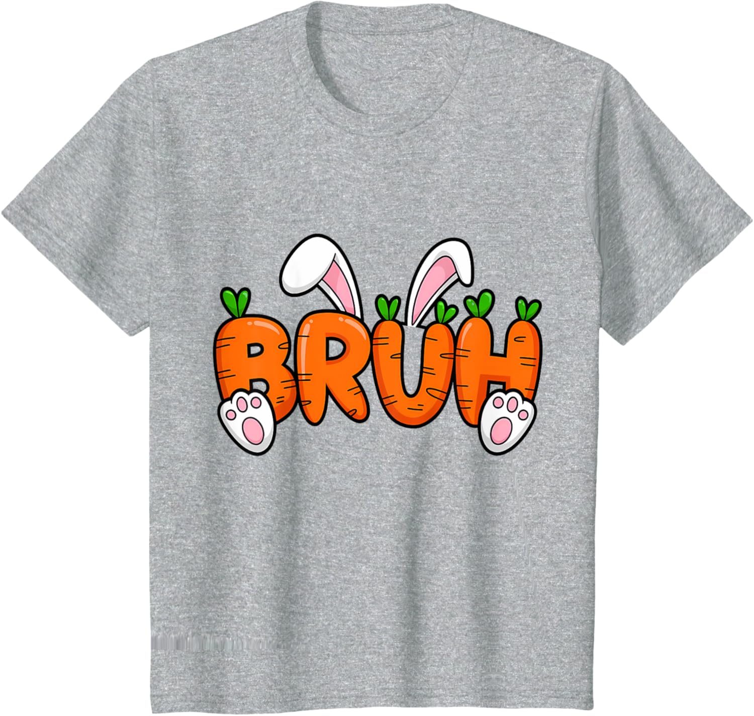 Bruh Meme Teens Boys Kids Bunny Rabbit Carrot Easter Day T-Shirt