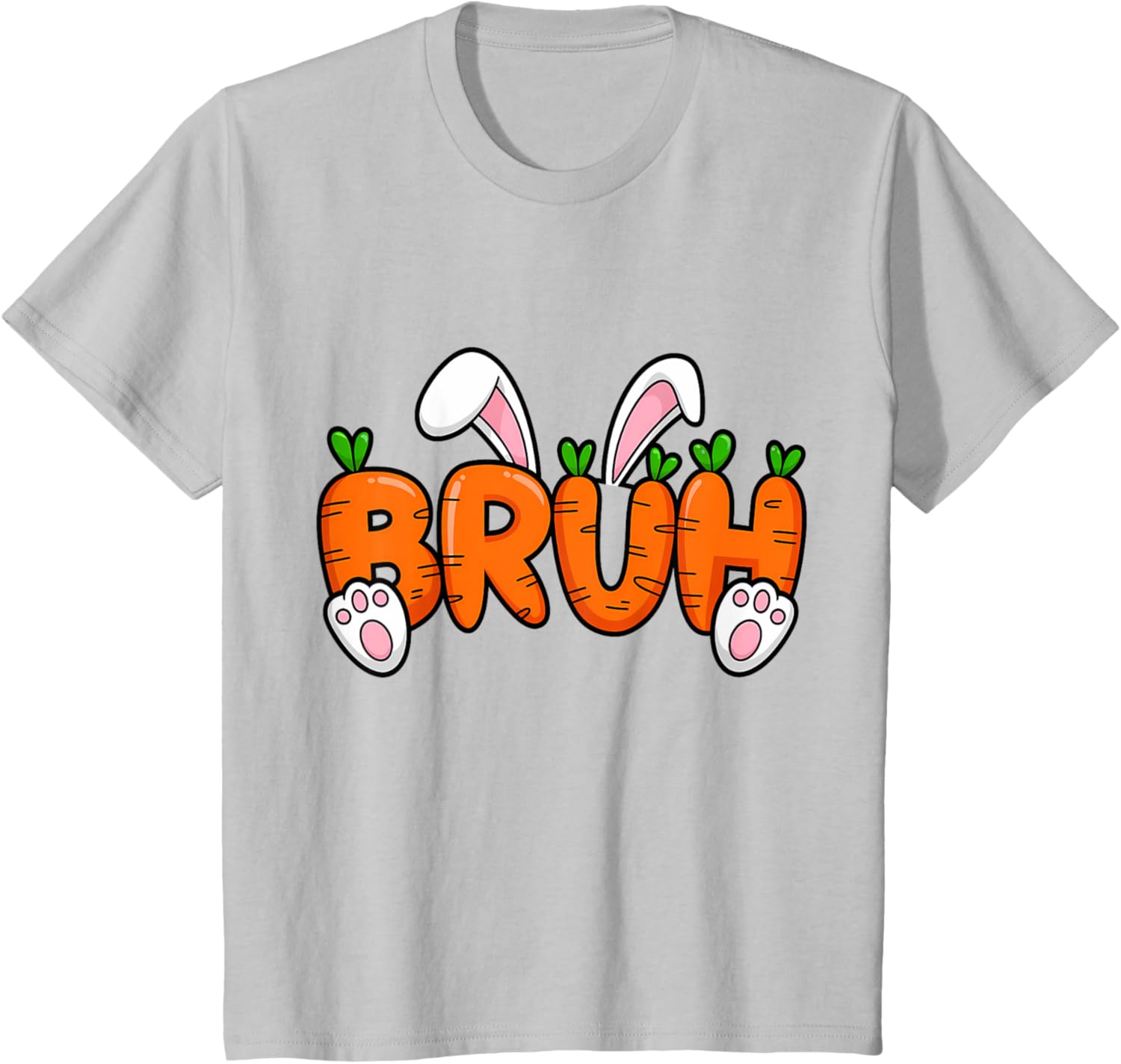 Bruh Meme Teens Boys Kids Bunny Rabbit Carrot Easter Day T-Shirt