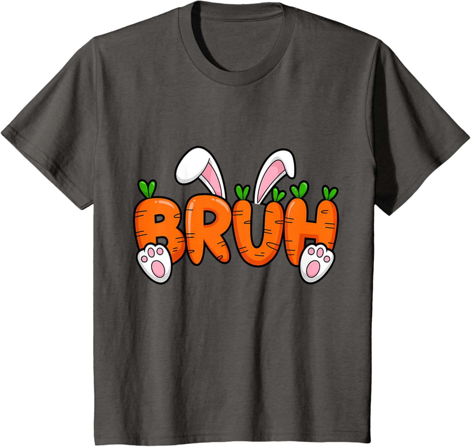 Bruh Meme Teens Boys Kids Bunny Rabbit Carrot Easter Day T-Shirt