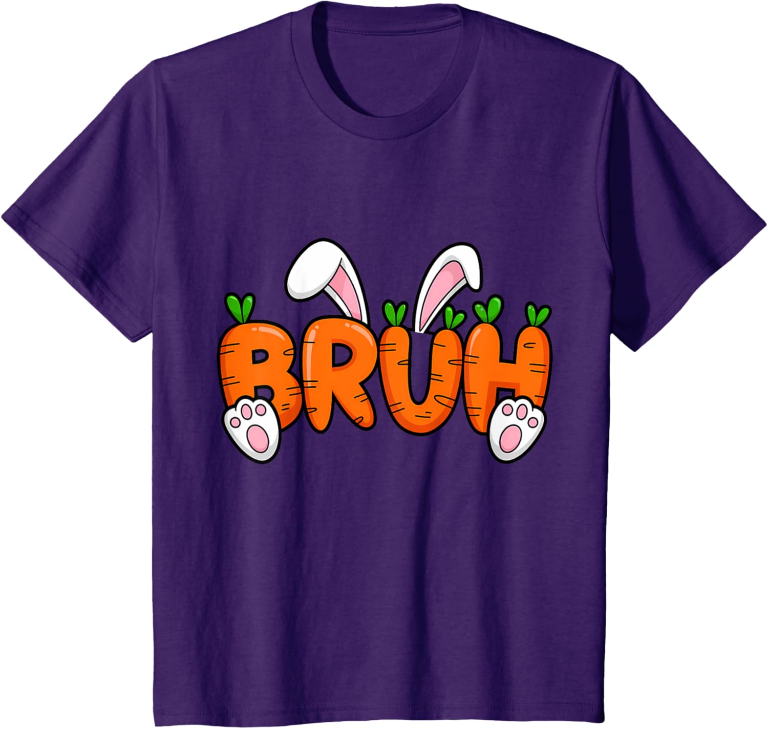 Bruh Meme Teens Boys Kids Bunny Rabbit Carrot Easter Day T-Shirt