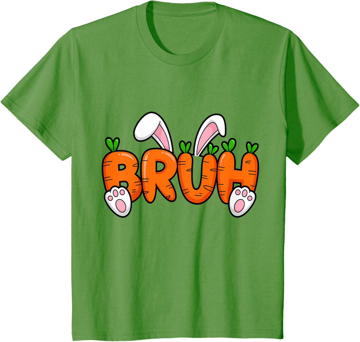 Bruh Meme Teens Boys Kids Bunny Rabbit Carrot Easter Day T-Shirt