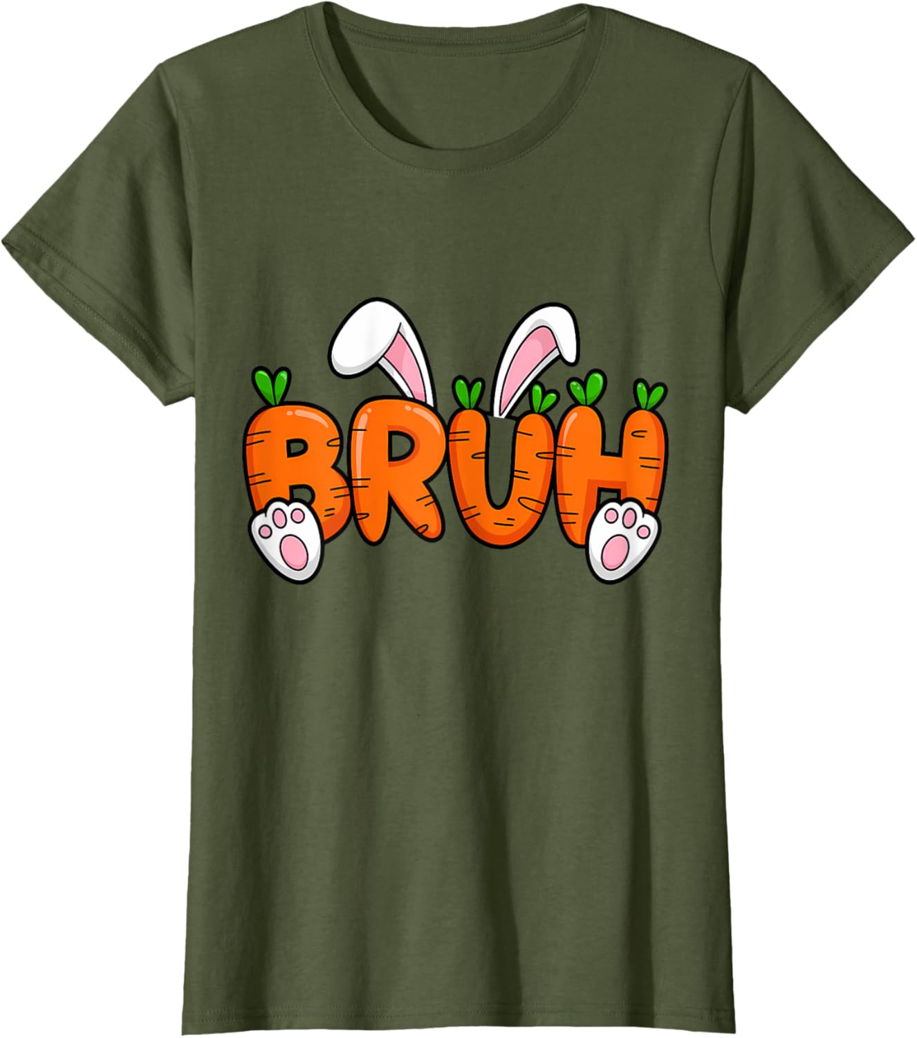 Bruh Meme Teens Boys Kids Bunny Rabbit Carrot Easter Day T-Shirt