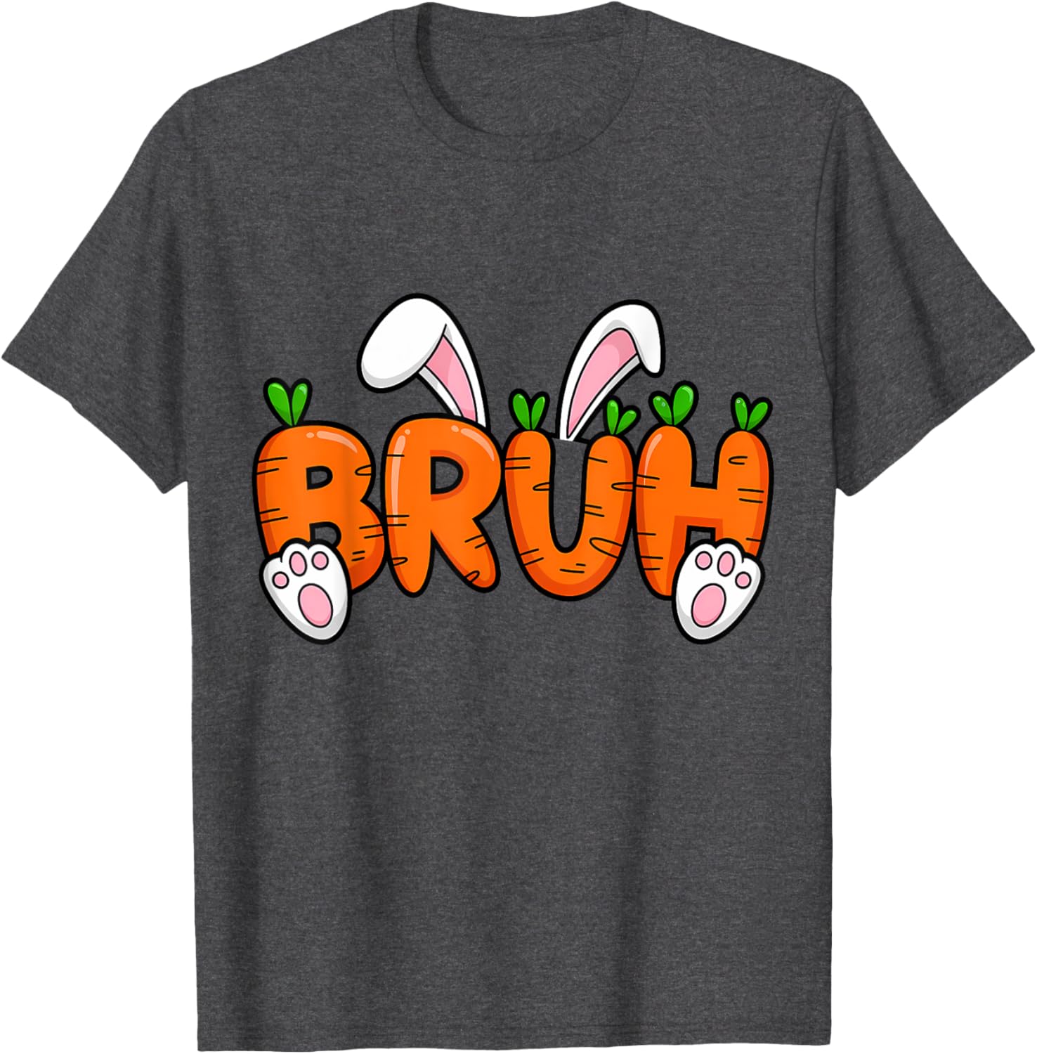 Bruh Meme Teens Boys Kids Bunny Rabbit Carrot Easter Day T-Shirt