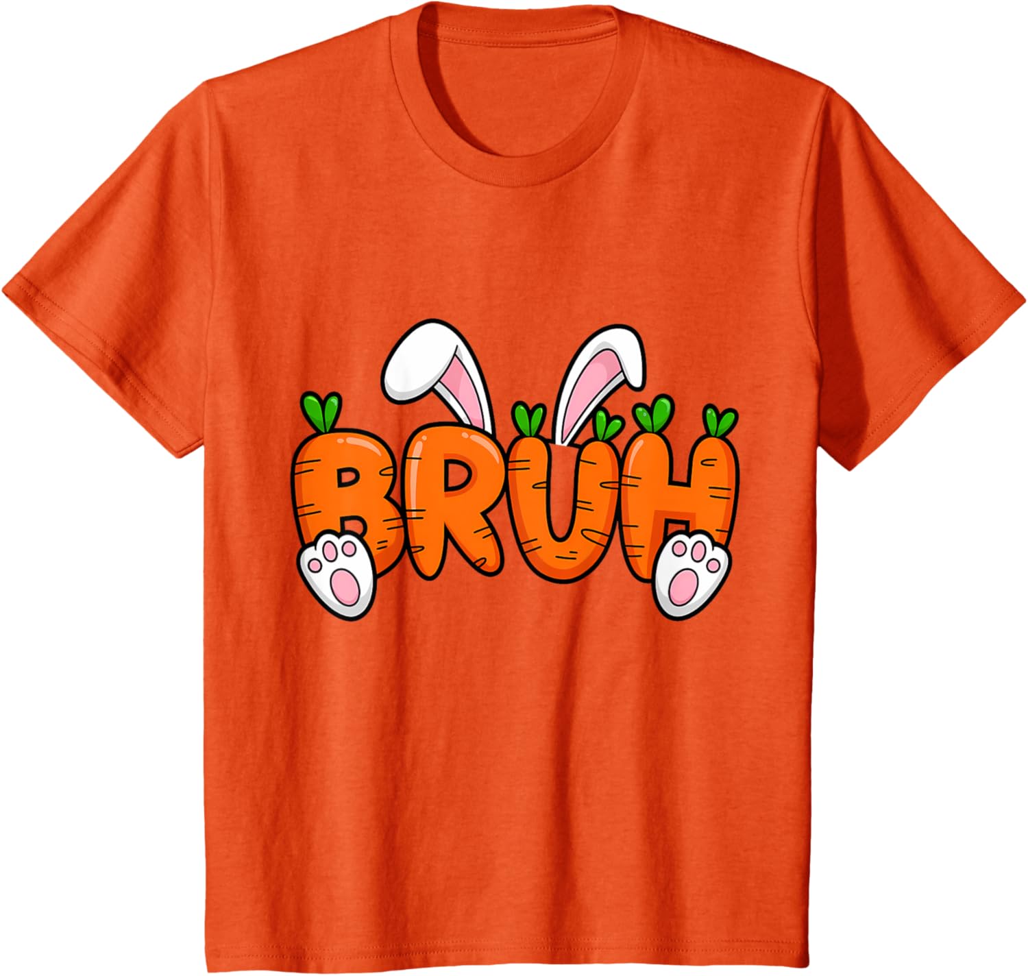 Bruh Meme Teens Boys Kids Bunny Rabbit Carrot Easter Day T-Shirt