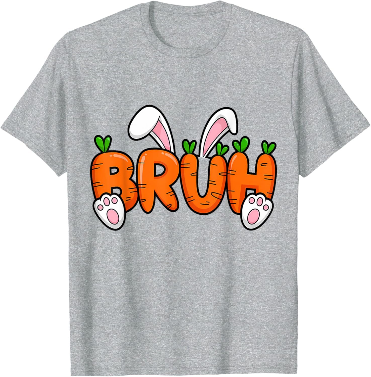 Bruh Meme Teens Boys Kids Bunny Rabbit Carrot Easter Day T-Shirt