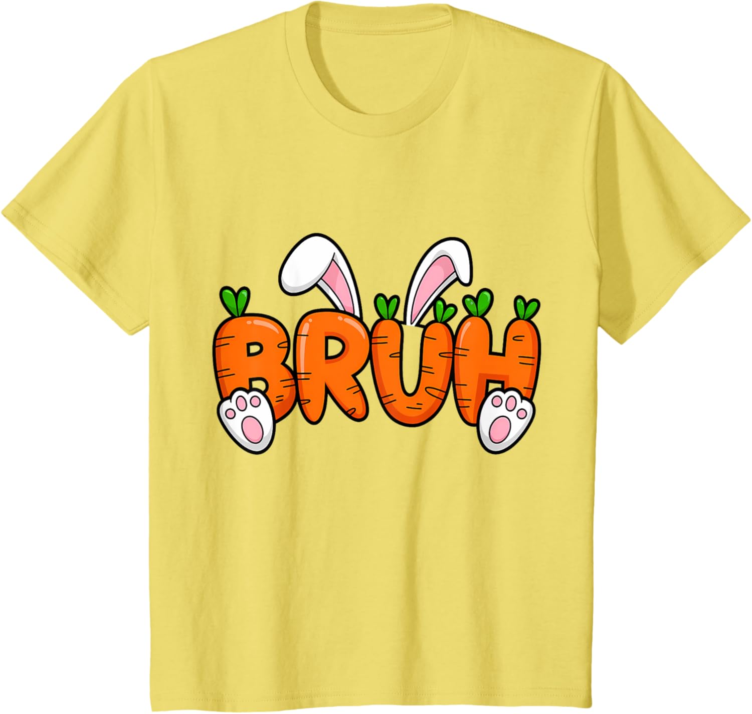 Bruh Meme Teens Boys Kids Bunny Rabbit Carrot Easter Day T-Shirt