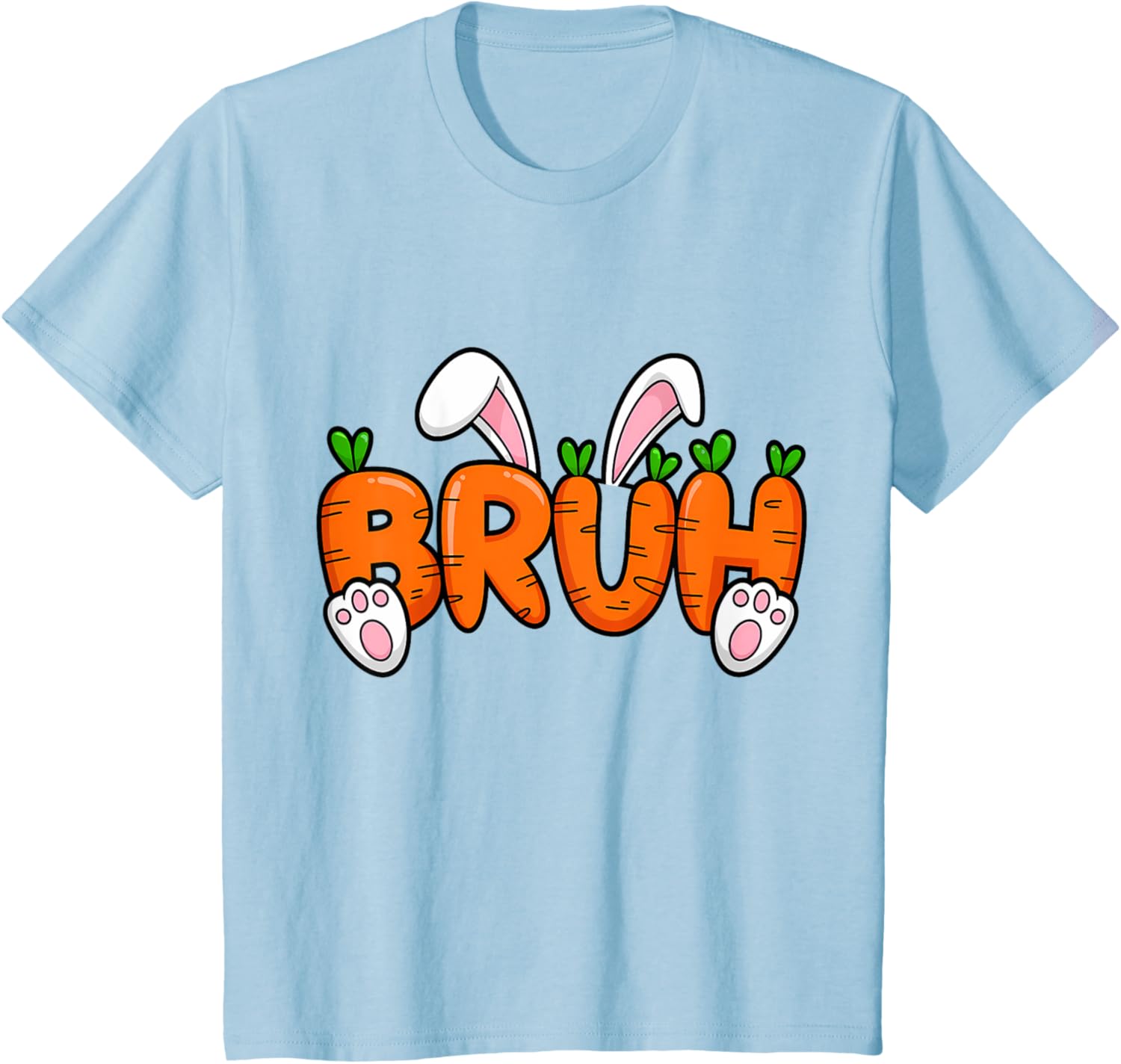 Bruh Meme Teens Boys Kids Bunny Rabbit Carrot Easter Day T-Shirt