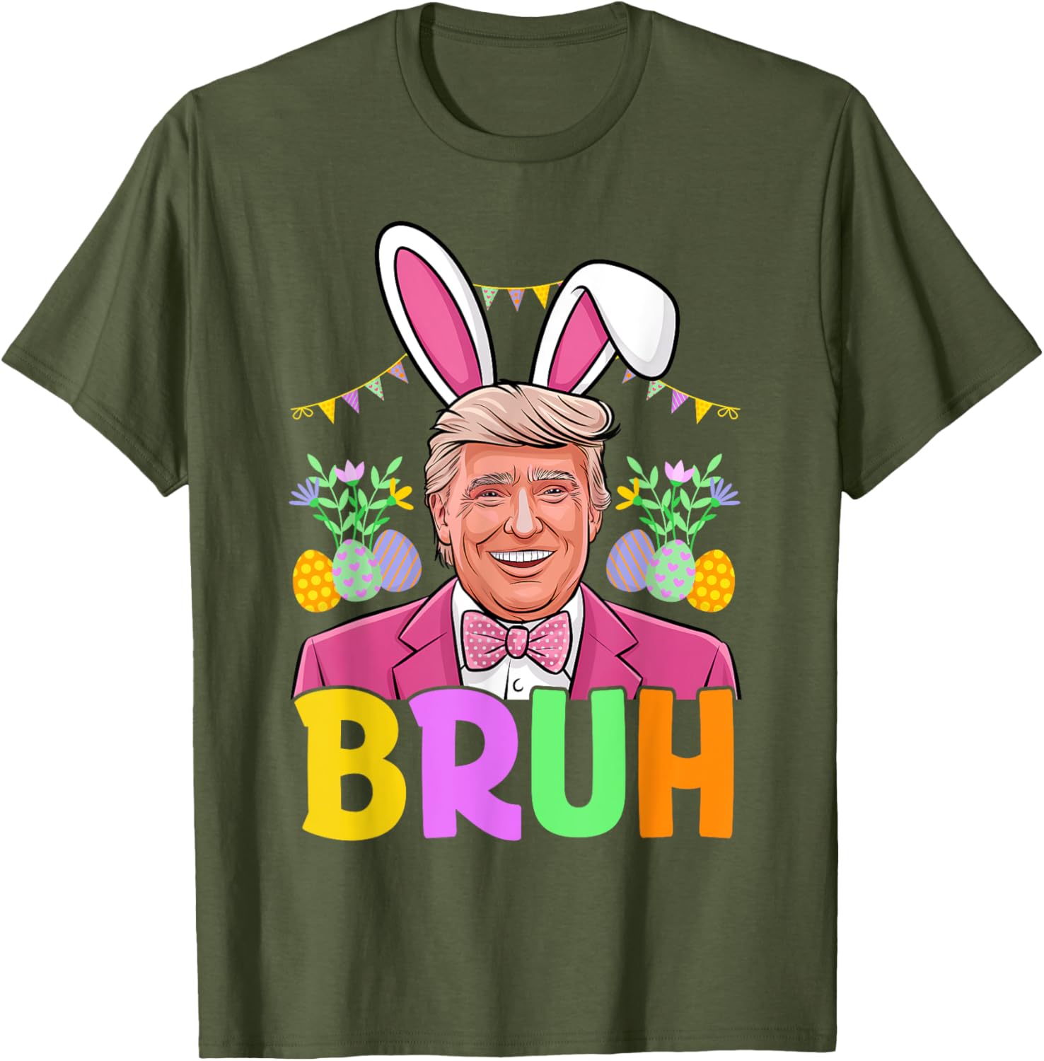 Bruh Trump Bunny Rabbit Lover Bruh Easter Day Funny Trump T-Shirt