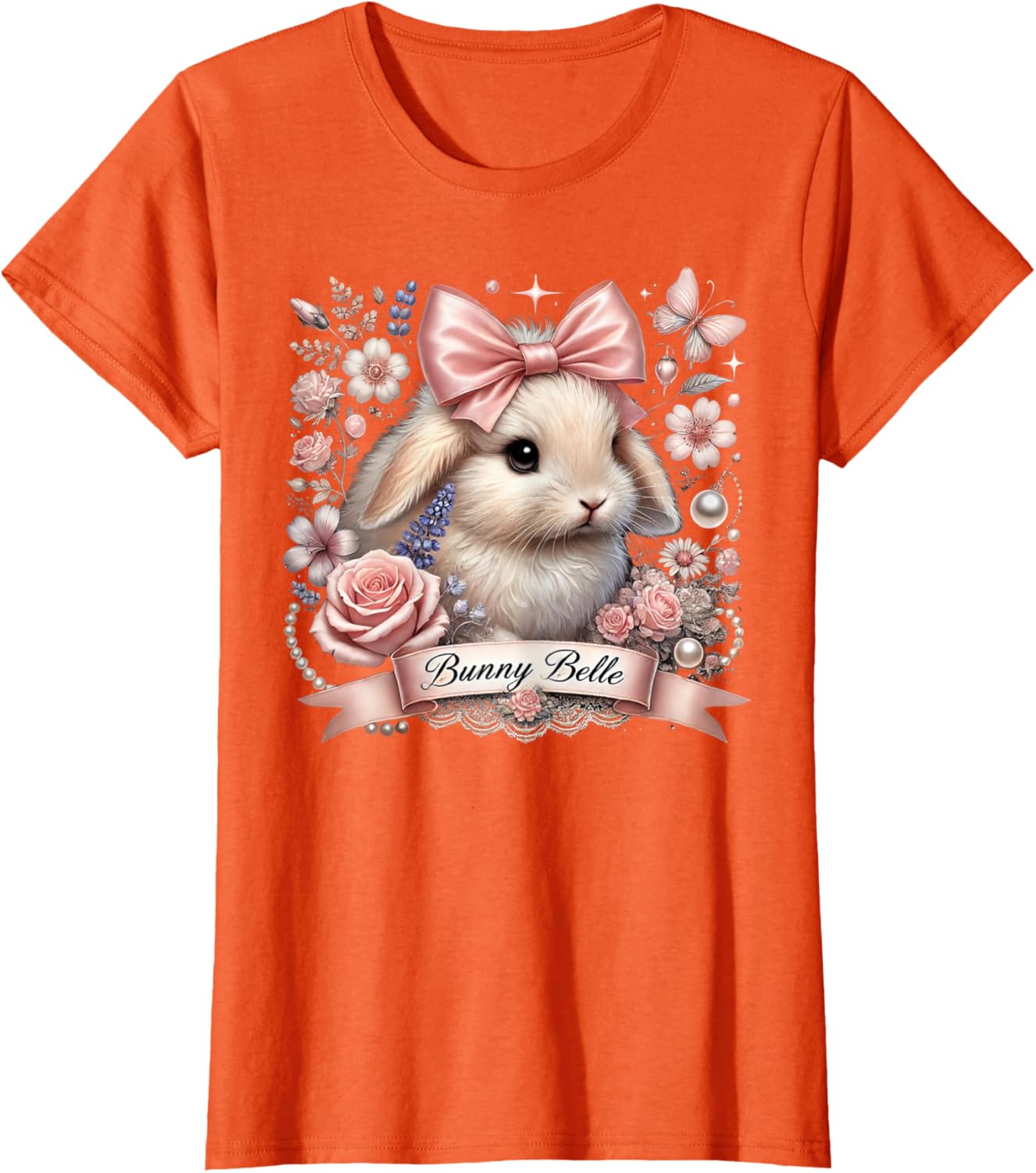 Bunny Belle Coquette Easter Cute Pink Bow Bunny Aesthetic T-Shirt